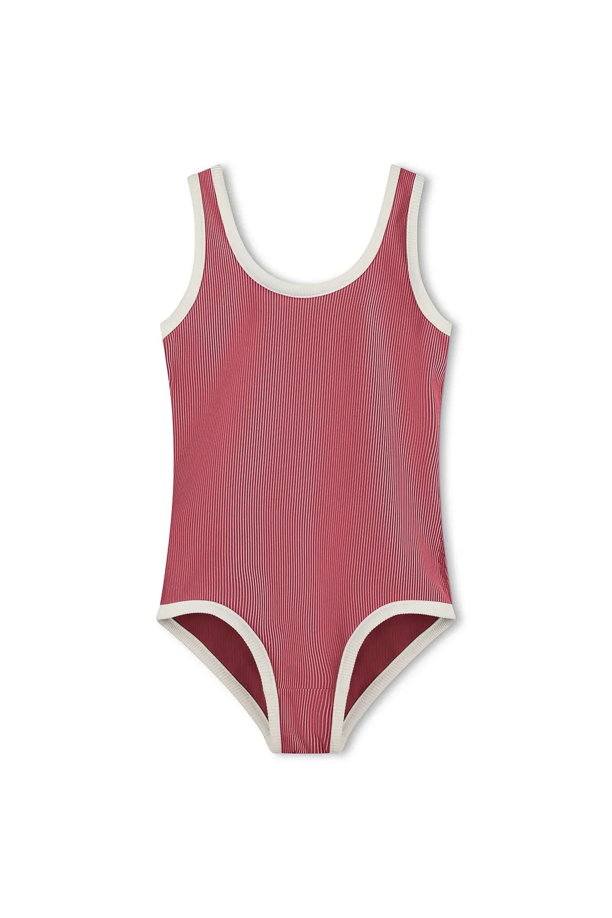 Zulu & Zephyr Girls Mini Stripe Scoop One Piece - Clay Red