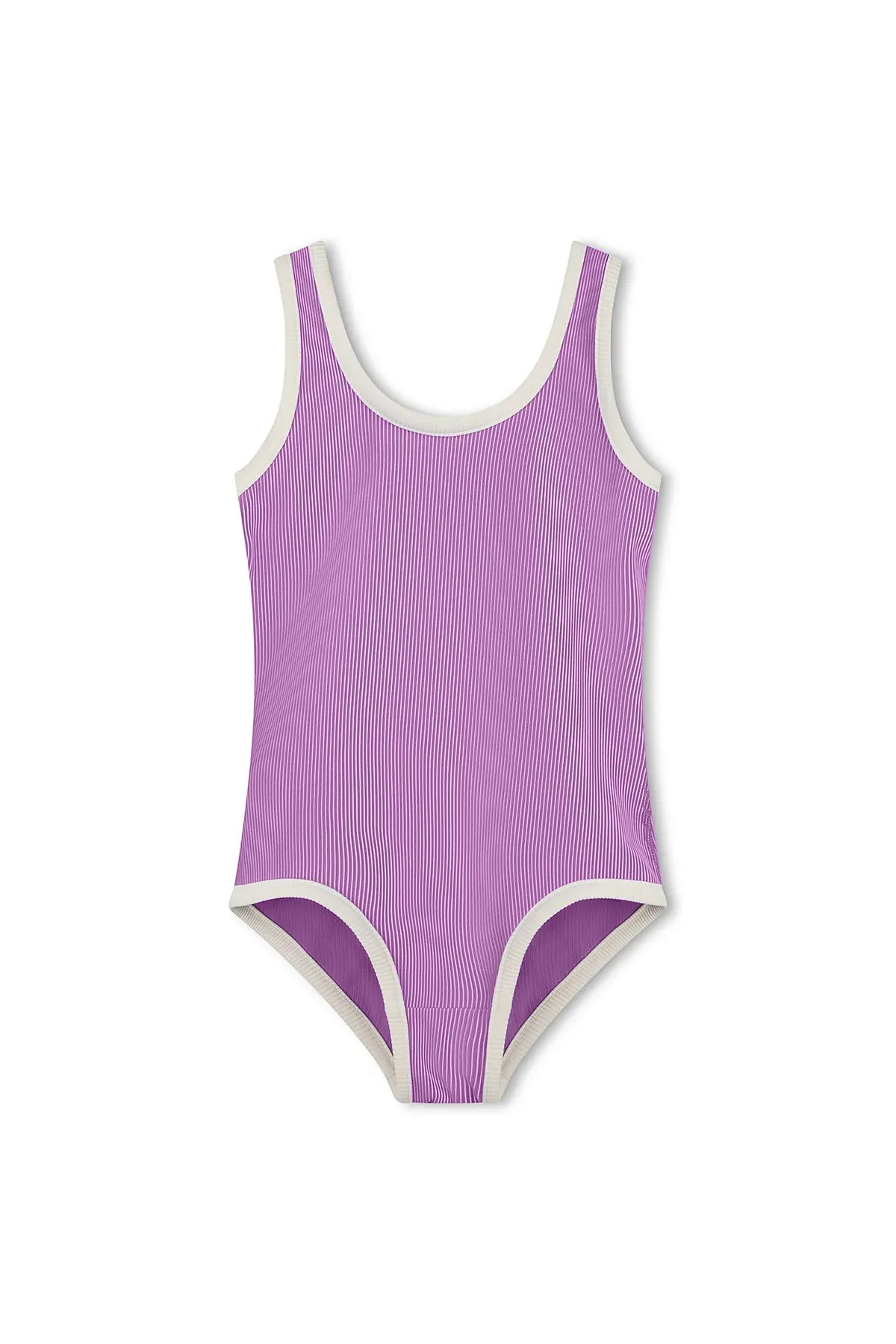 Zulu & Zephyr Girls Mini Stripe Scoop One Piece - Lilac