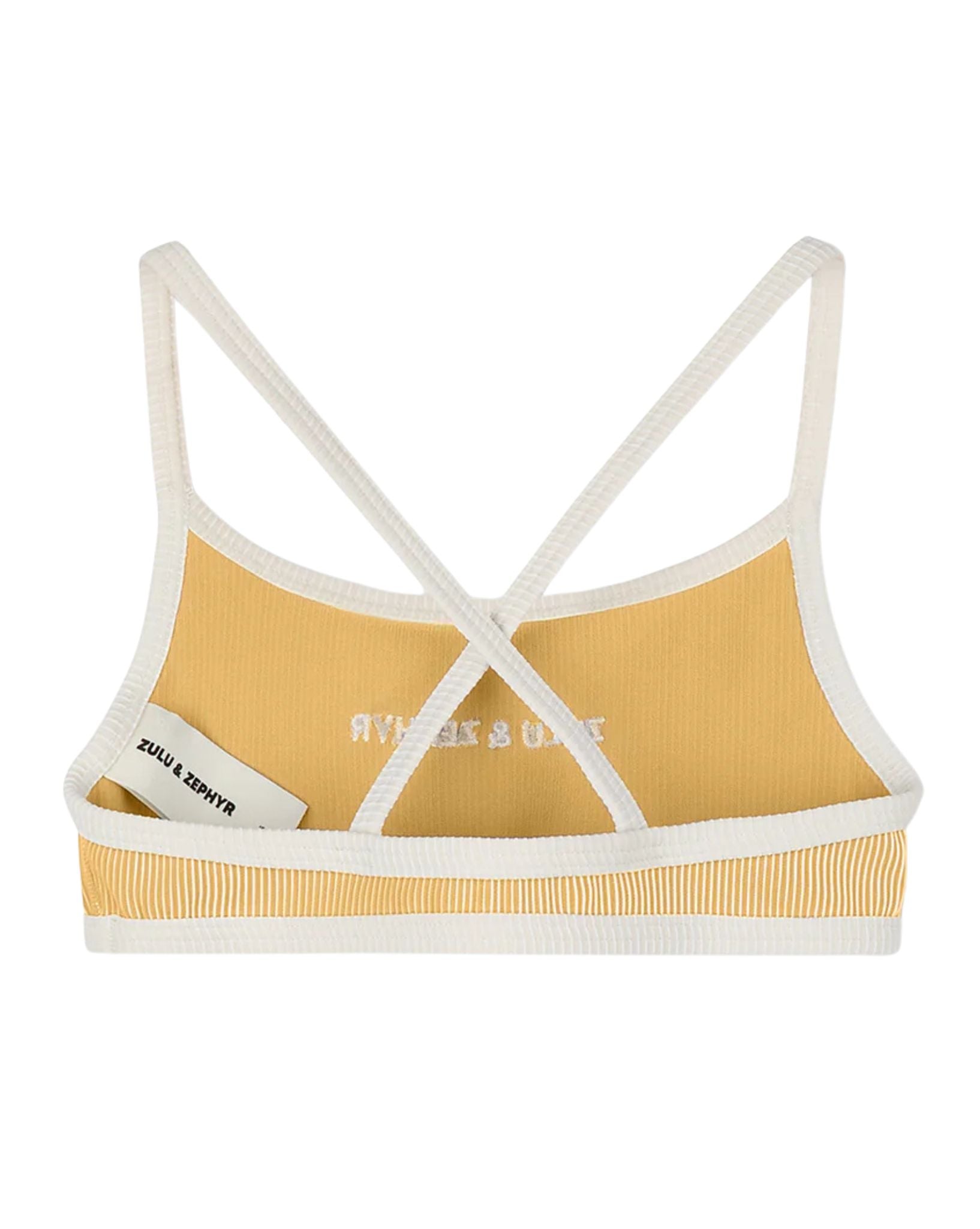 Zulu & Zephyr Mini Stripe Rib Logo Bikini Top