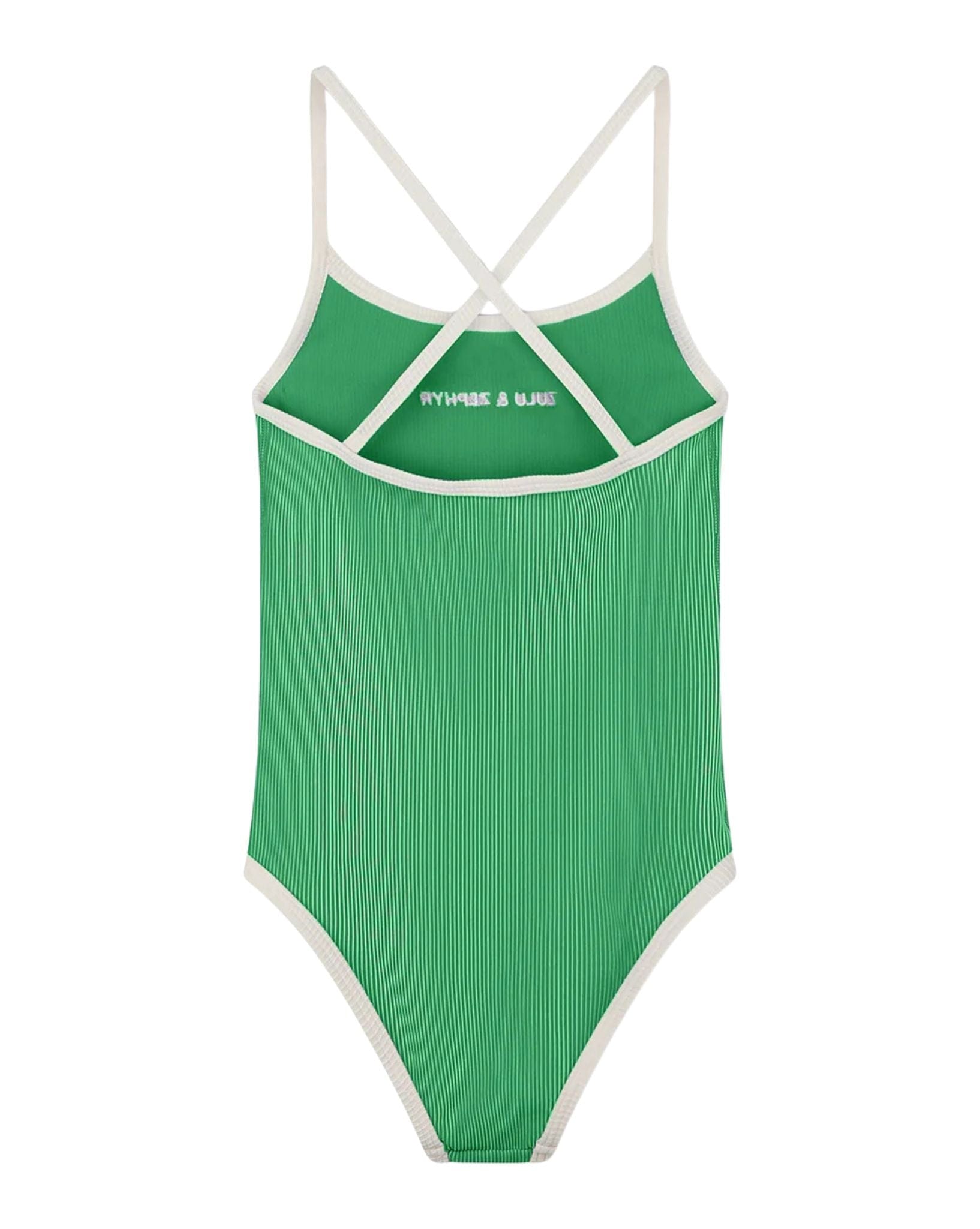 Zulu & Zephyr Mini Stripe Rib Logo One Piece
