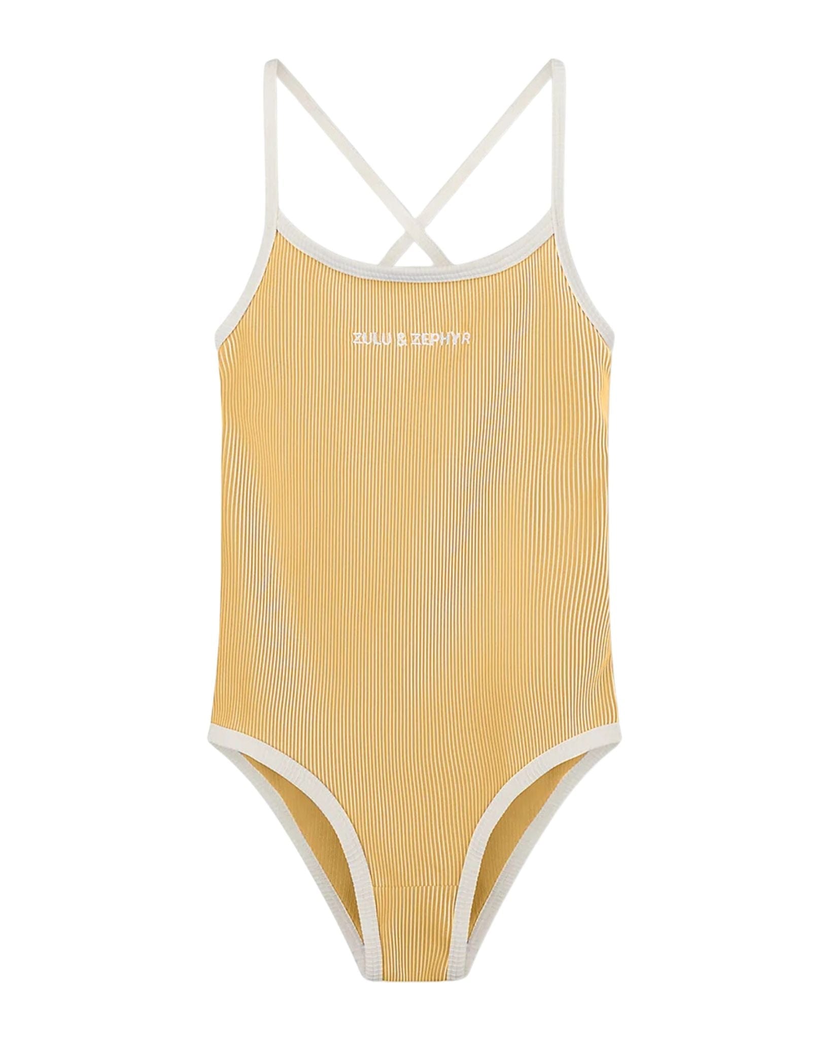 Zulu & Zephyr Mini Stripe Rib Logo One Piece