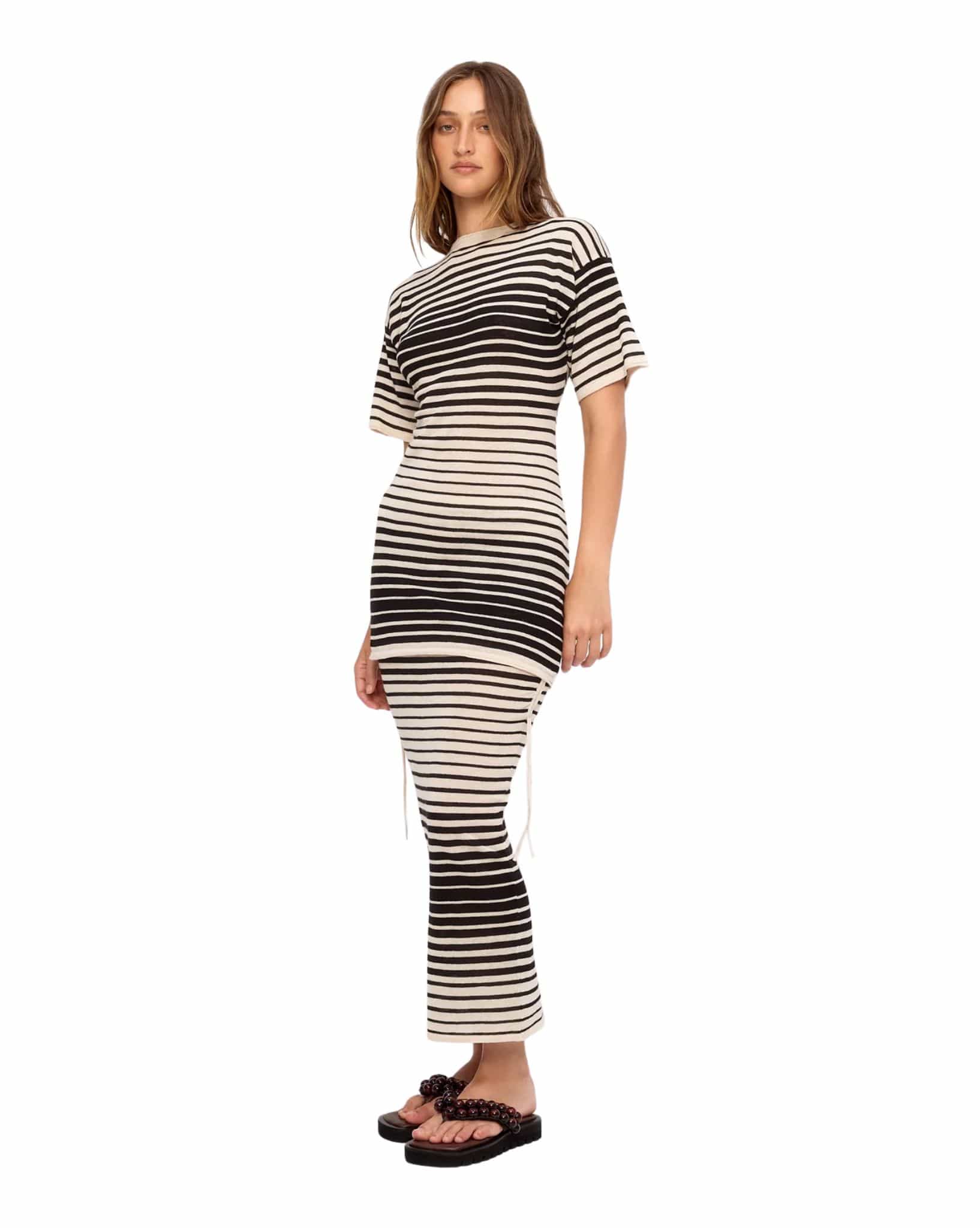 Zulu & Zephyr Ombre Stripe Ramie Cotton Knit Mini Dress