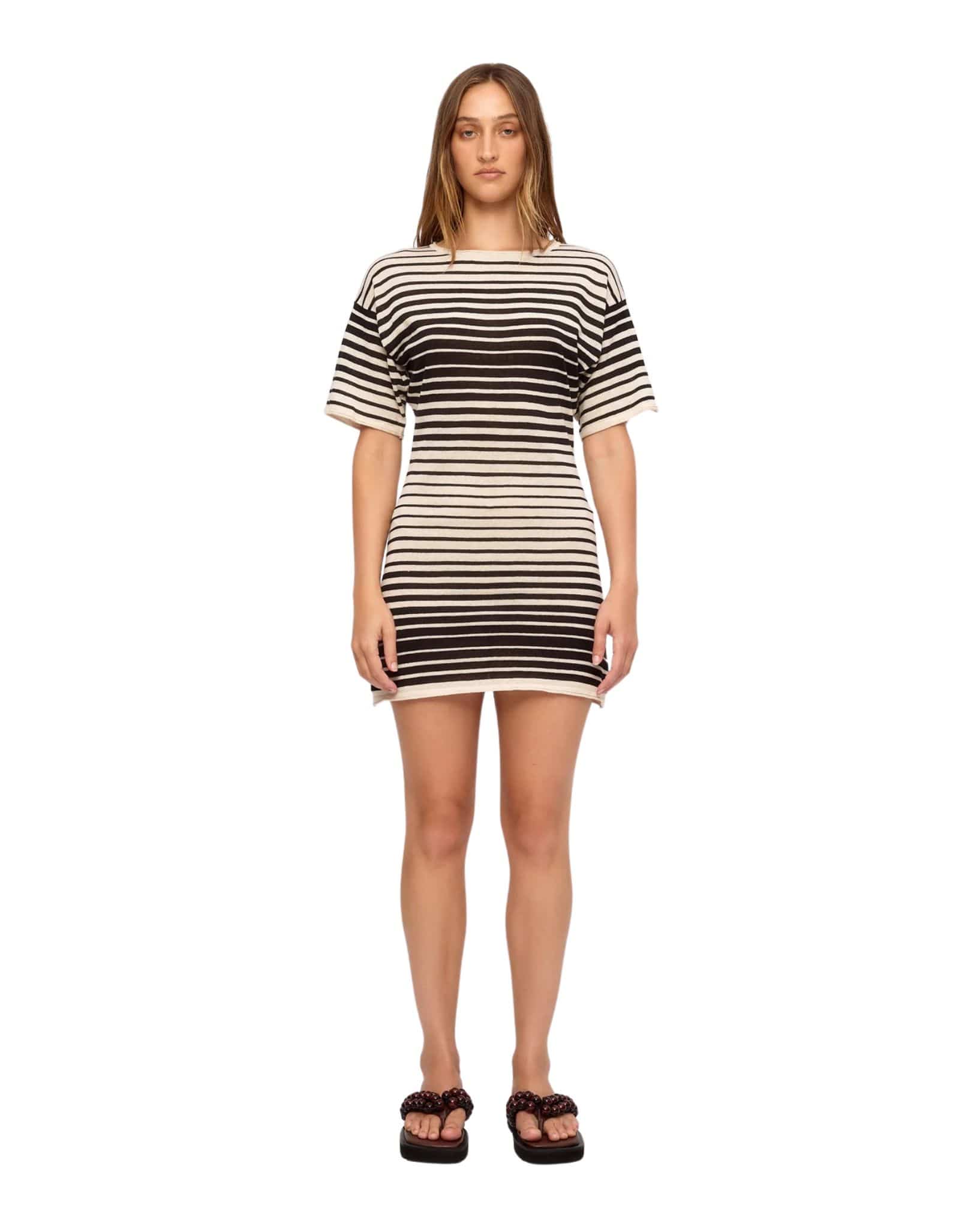 Zulu & Zephyr Ombre Stripe Ramie Cotton Knit Mini Dress