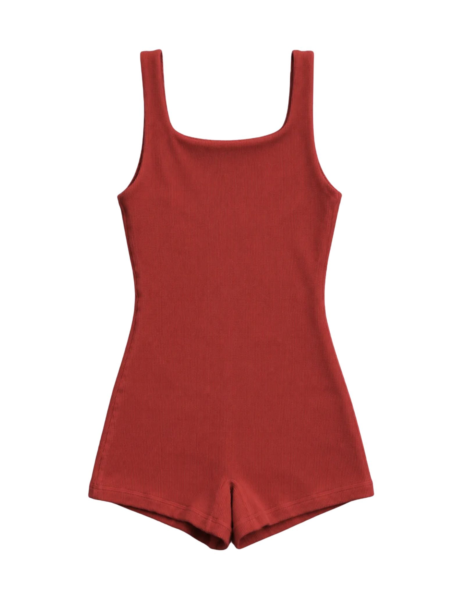 Zulu & Zephyr Red Waffle 2 Inch Bodysuit