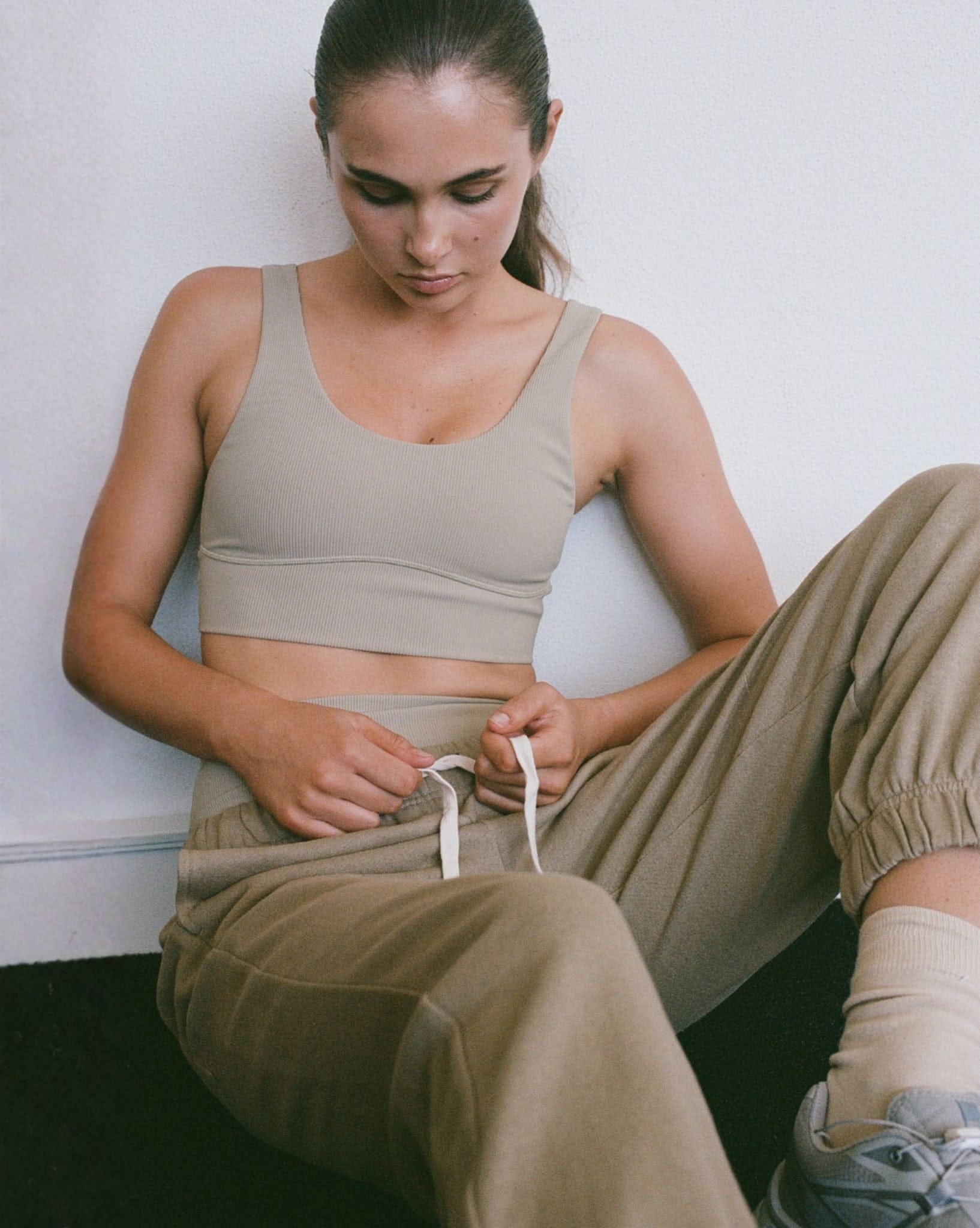 Stripe Rib Crop Top - Olive - Natural Necessity Surf Shop