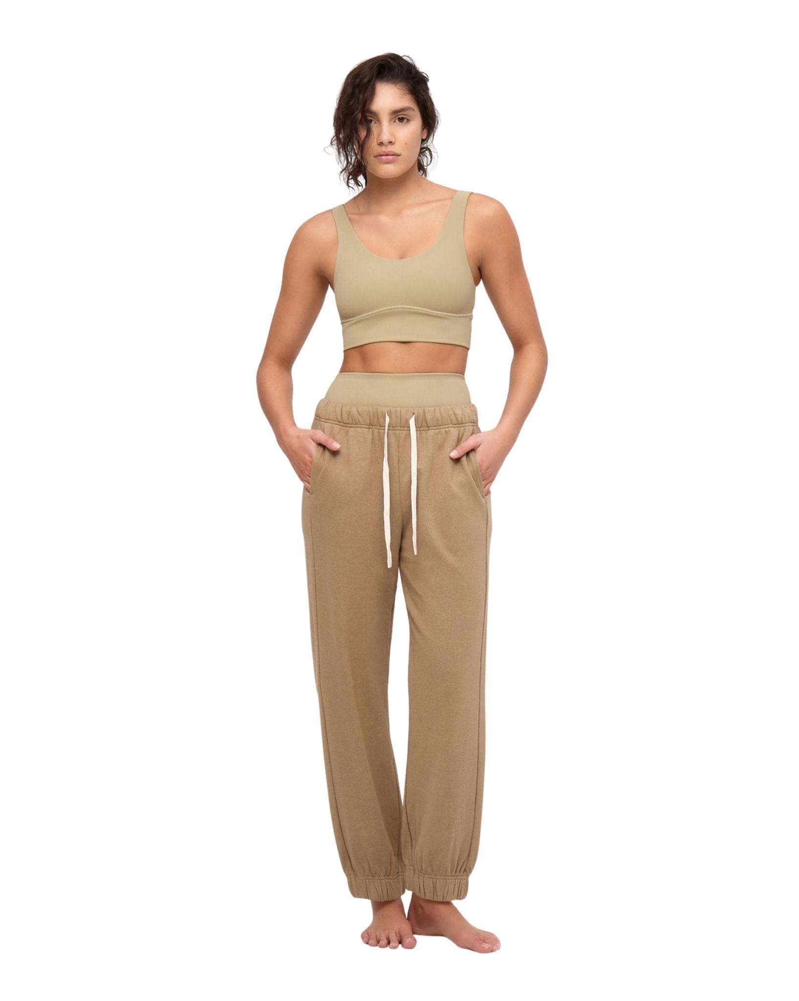 Stripe Rib Crop Top - Olive - Natural Necessity Surf Shop