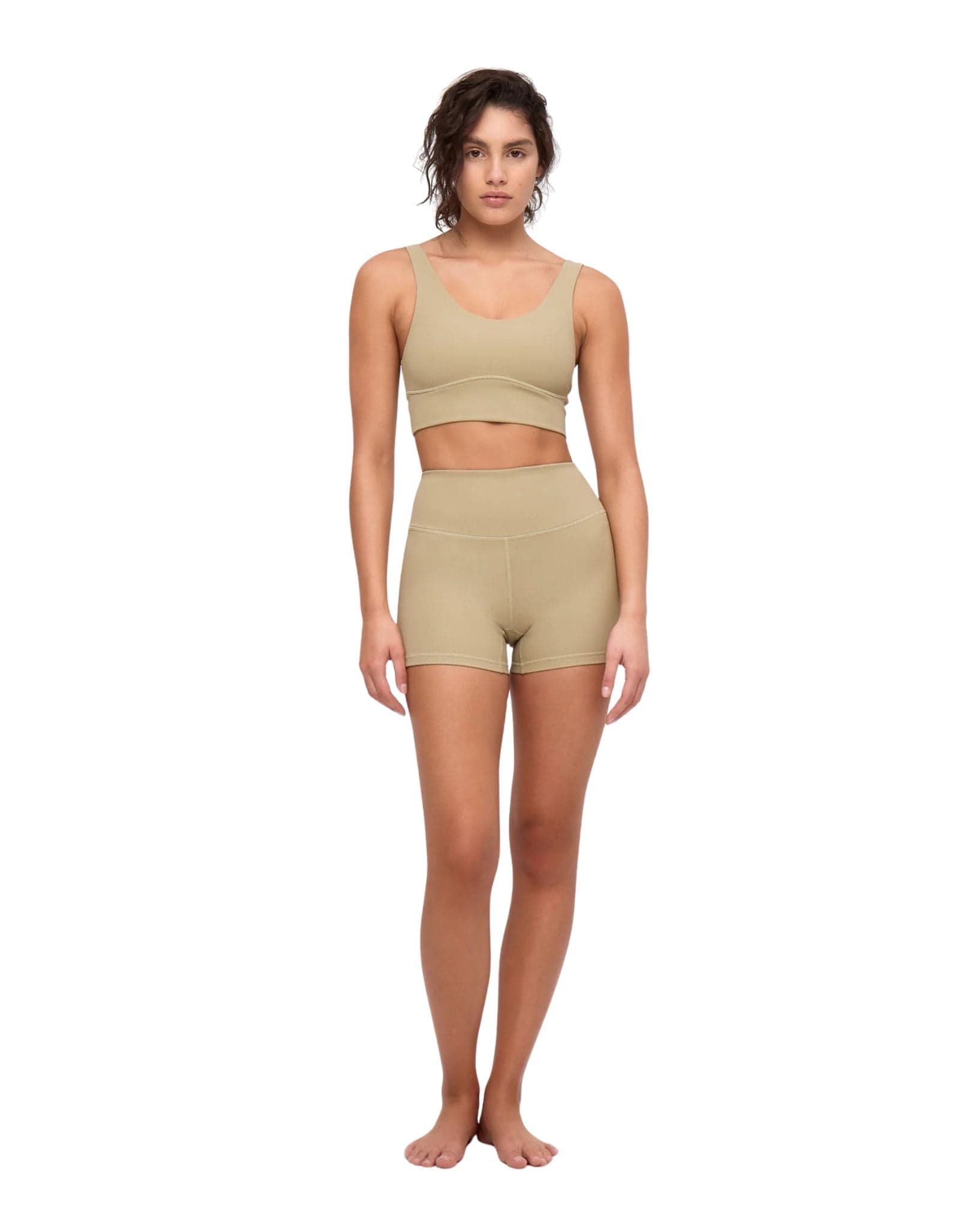 Stripe Rib Crop Top - Olive - Natural Necessity Surf Shop