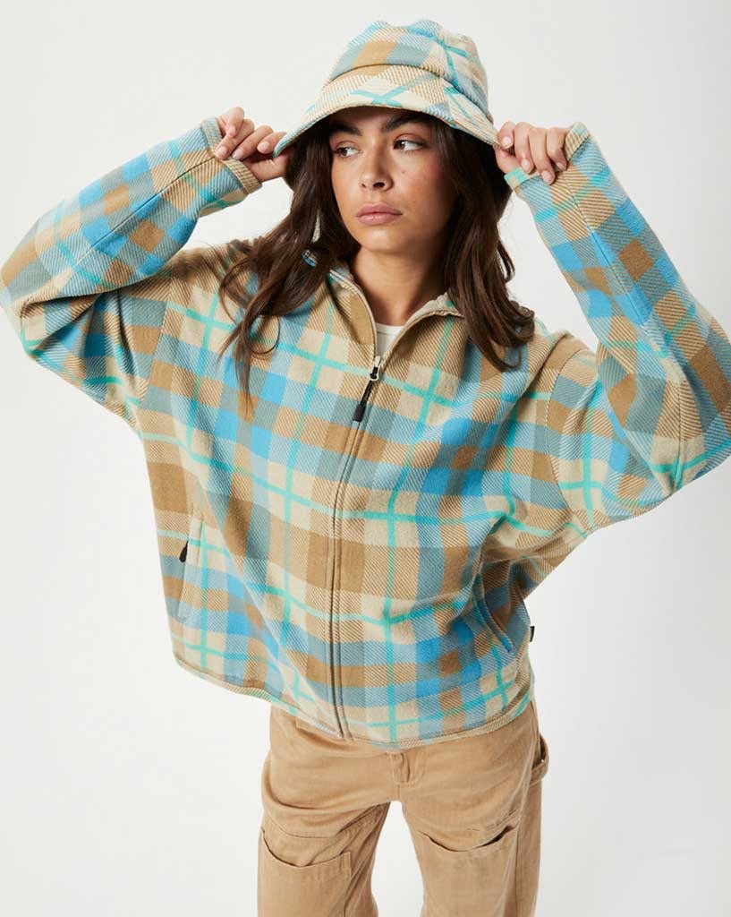 Afends Millie - Hemp Reverse Fleece Jacket Check