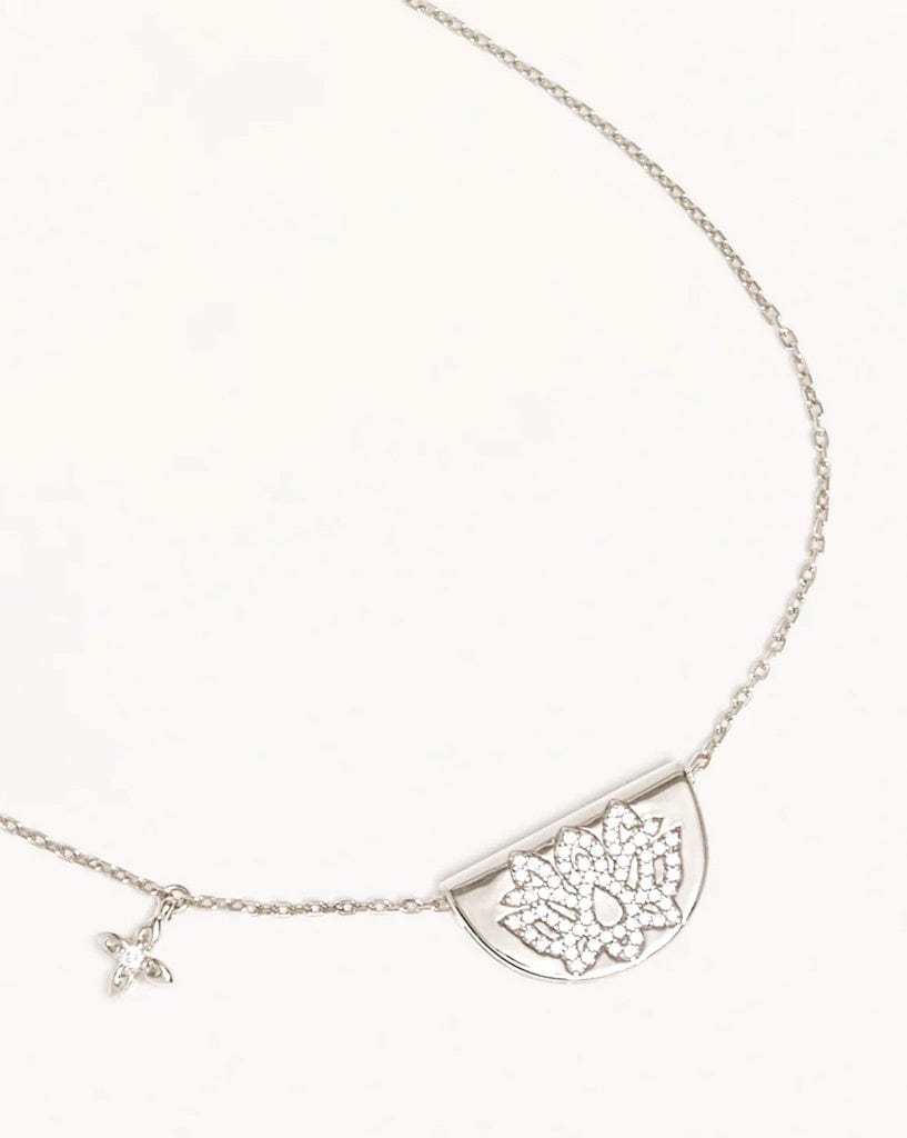 By Charlotte Sterling Silver Live In Light Lotus Necklace