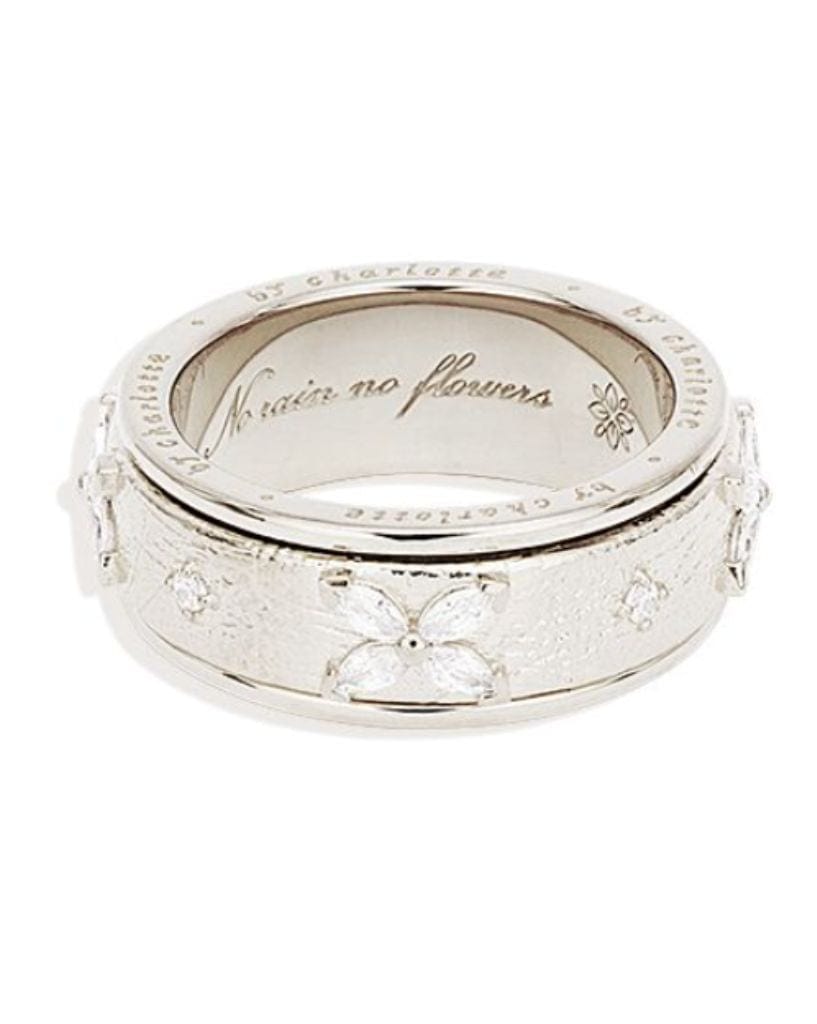 By Charlotte Sterling Silver No Rain, No Flowers Spinning Meditation Ring