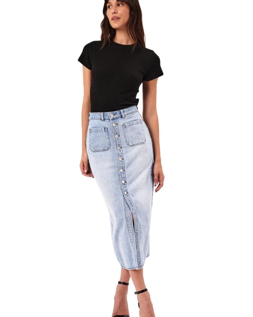 Rollas Sailor Skirt Lyocell Blue - Light Vintage Blue