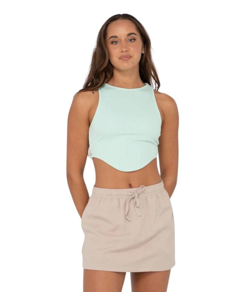 Rusty Lucy Curved Crop Tank