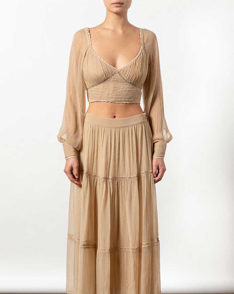 Tigerlily Gardenia Elora Crop Ls Blouse