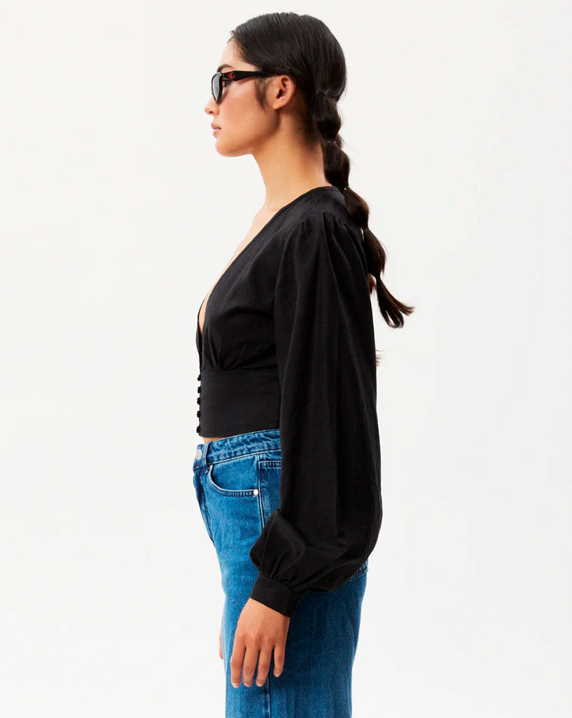 Afends-Lilo-Long-Sleeve-Top-Black-W233102