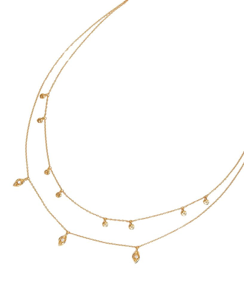 By Charlotte I Am Protected Layered Choker Gold