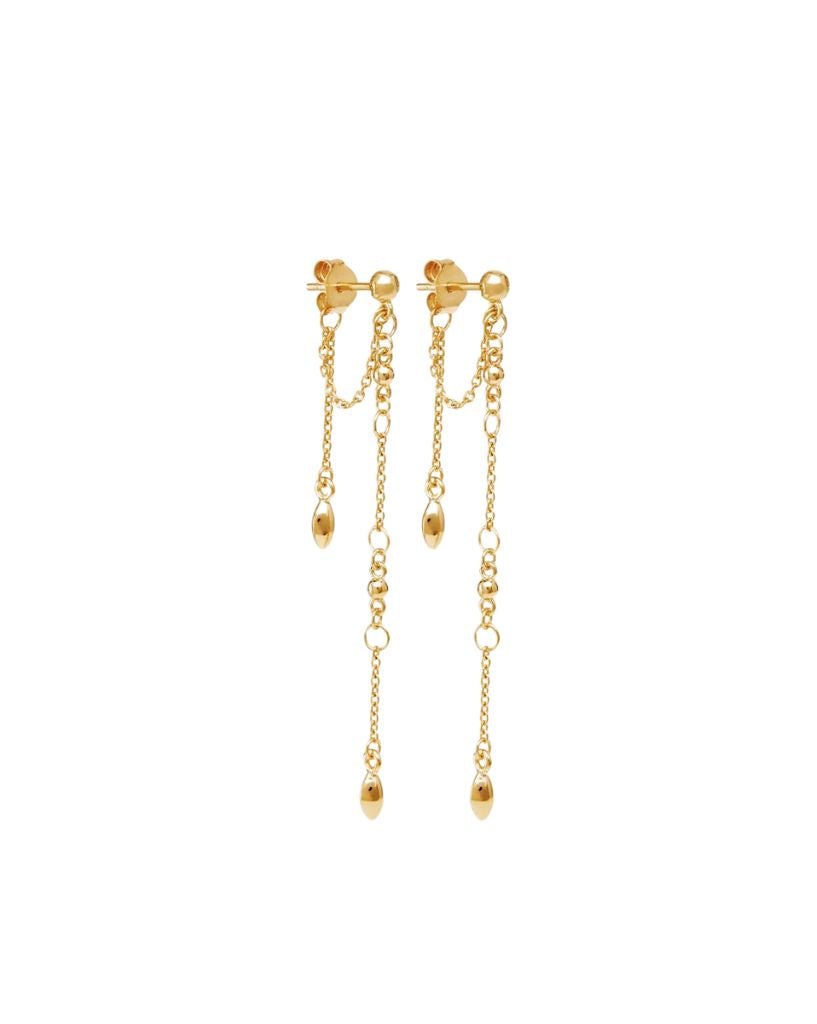 By Charlotte Luck and Love Chain Earrings Gold
