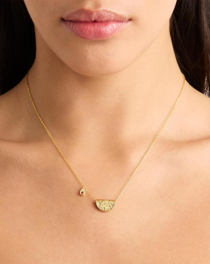 By Charlotte Gold Lotus Birthstone Necklace January