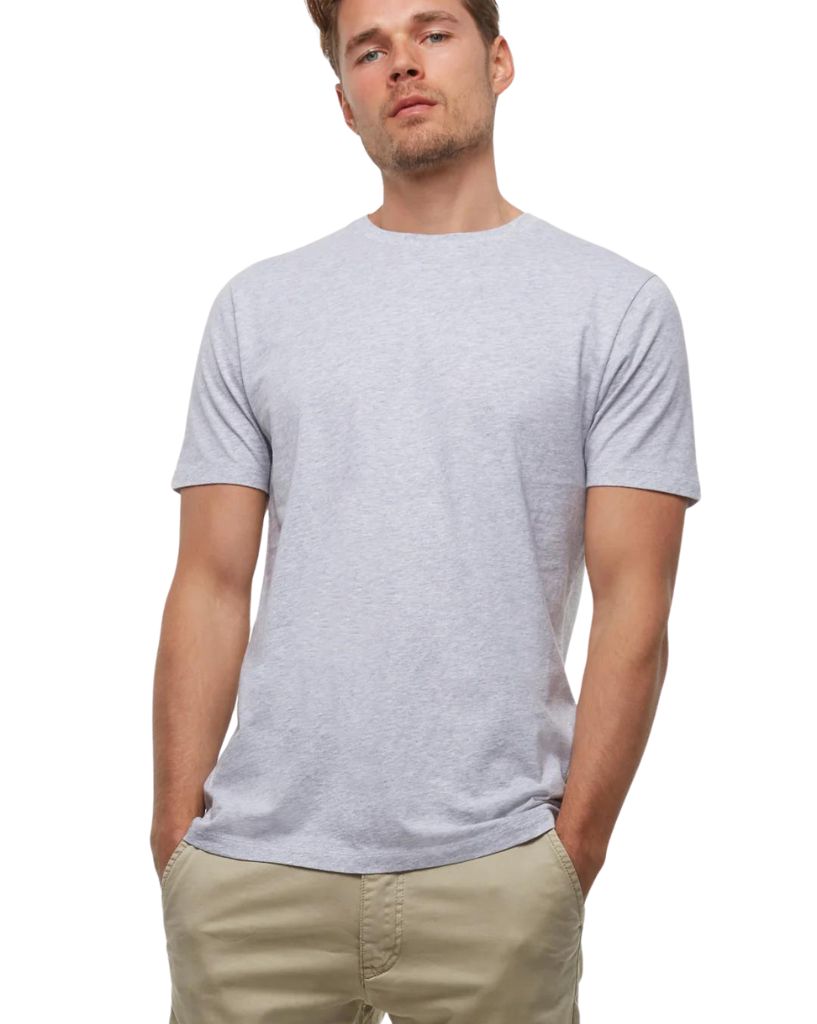 Industrie The New Basic Crew SS Tee Light Grey Marle