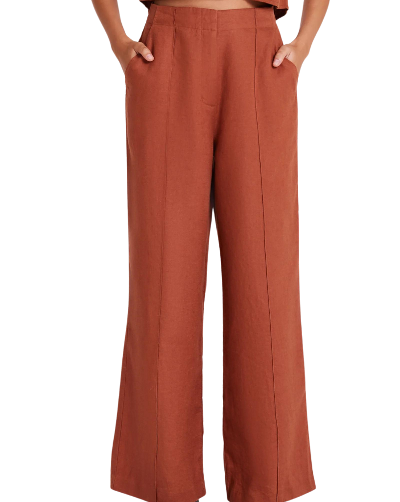 Nude Lucy Amani Tailored Linen Pant Amber