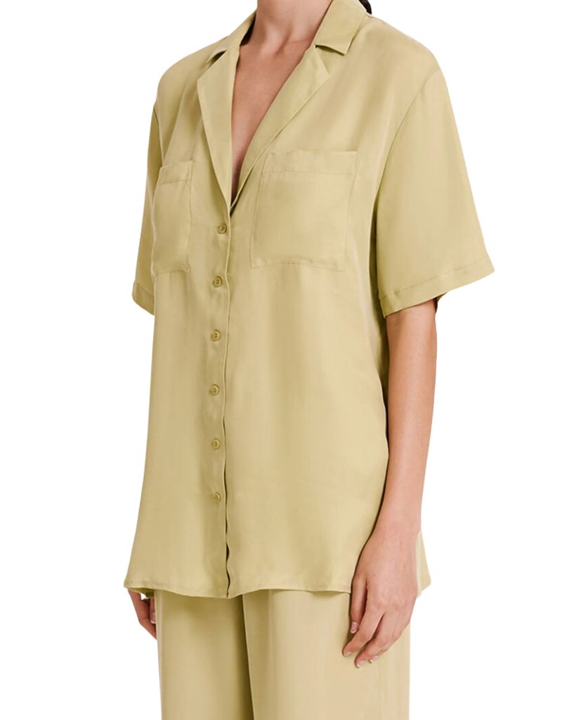 Nude Lucy Lucia Cupro Shirt Lime