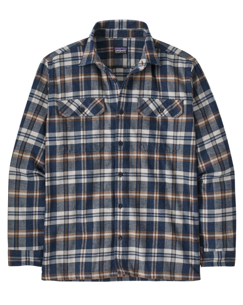 Patagonia Ms LS Organic Cotton MW Fjord Flannel Shirt Fields New Navy