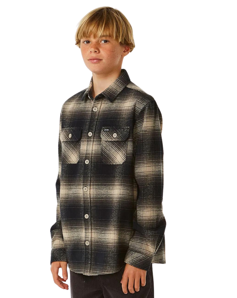 Ripcurl Count Flannel Shirt Boy Taupe