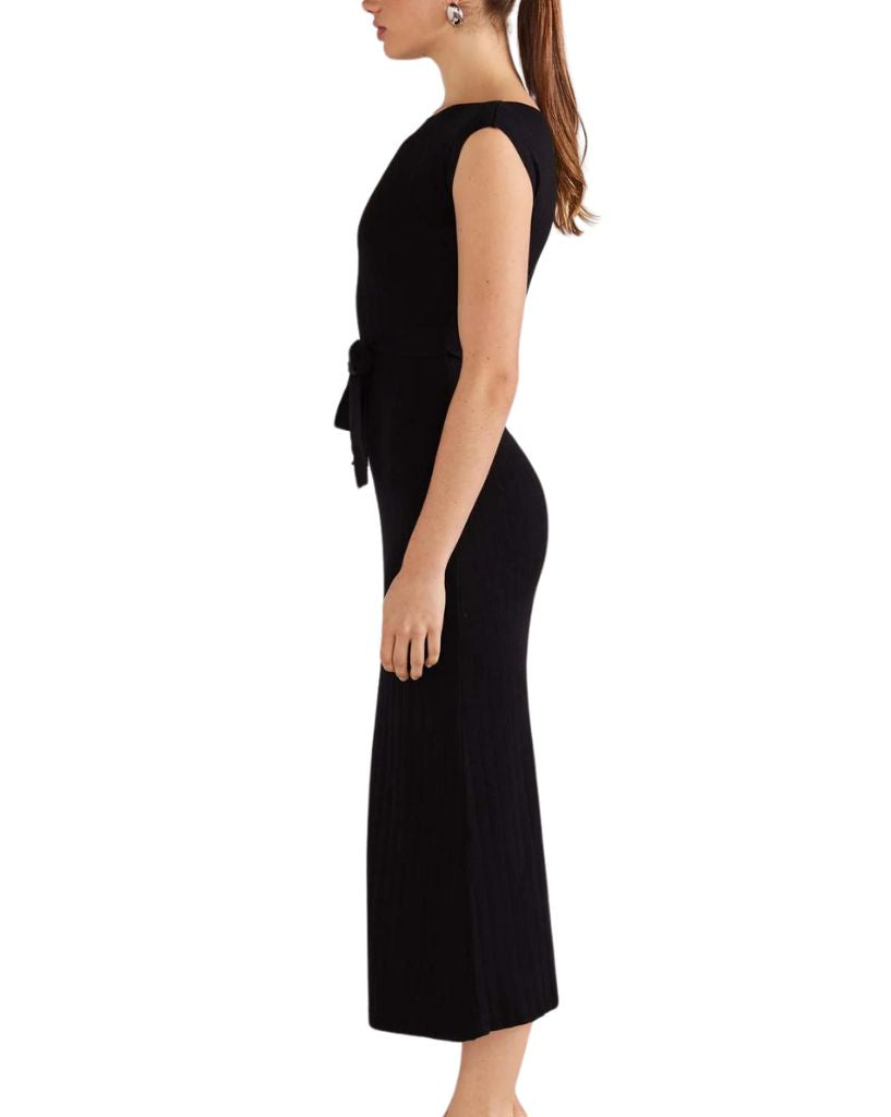 Staple the Label Luana Knit Midi Dress Black
