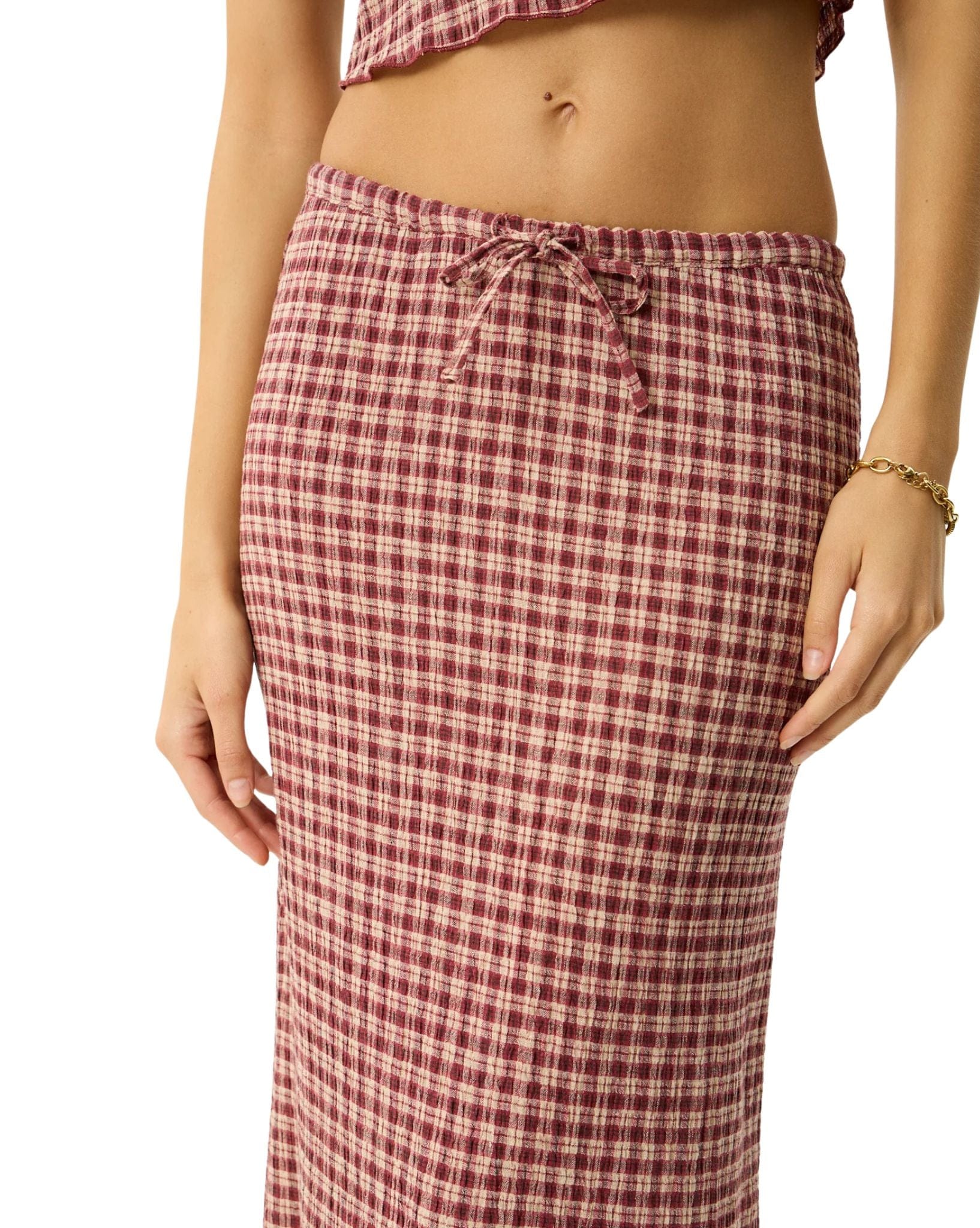 Afends Capricorn - Seersucker Maxi Skirt