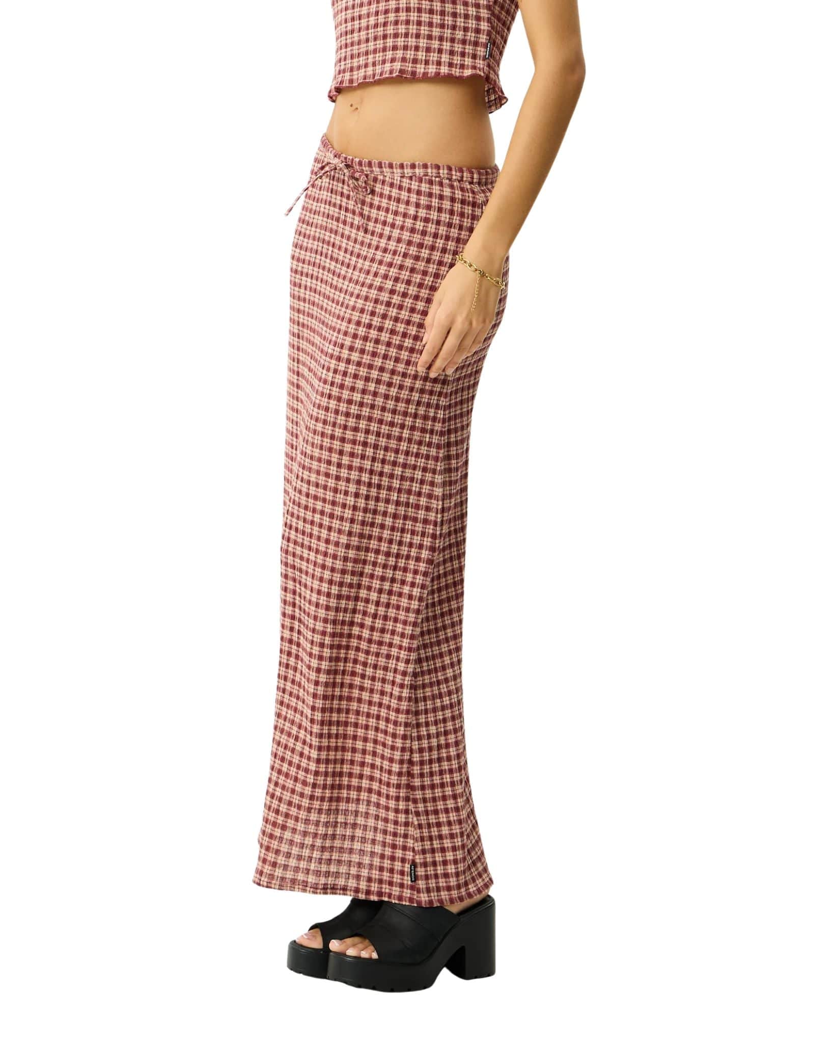 Afends Capricorn - Seersucker Maxi Skirt