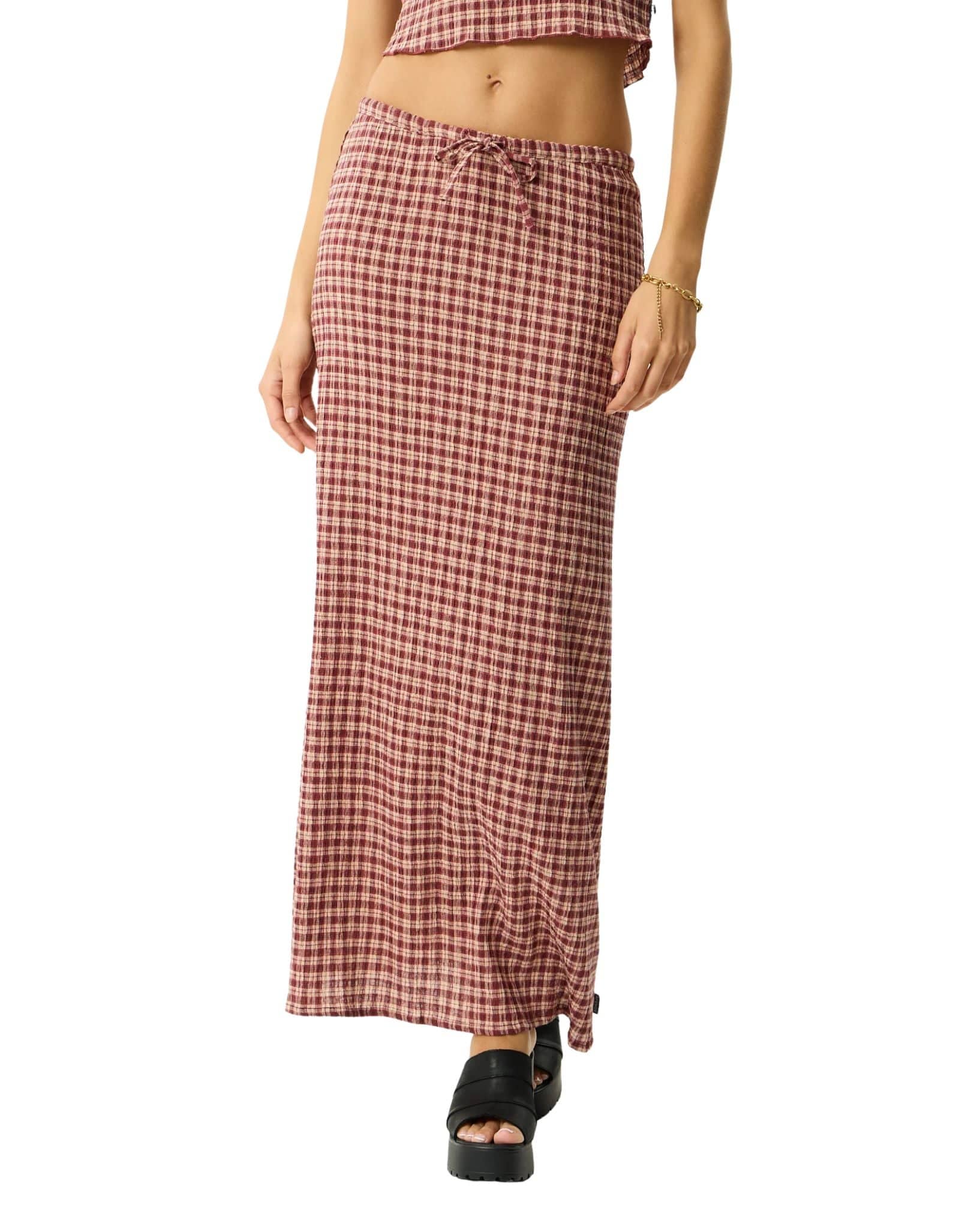 Afends Capricorn - Seersucker Maxi Skirt