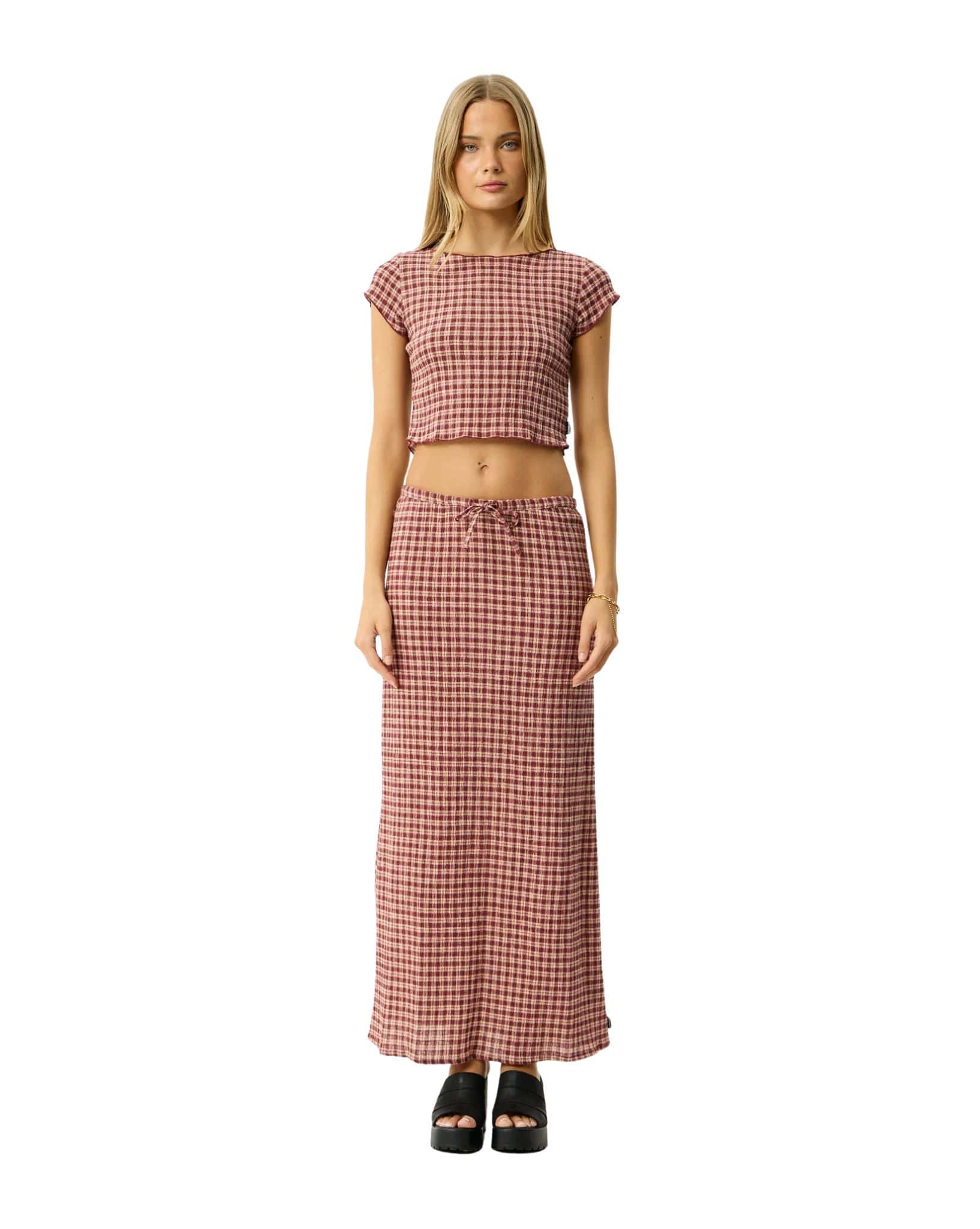 Afends Capricorn - Seersucker Maxi Skirt