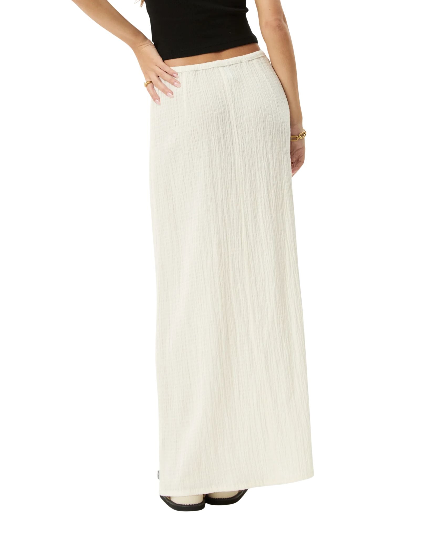 Afends Focus - Hemp Seersucker Maxi Skirt