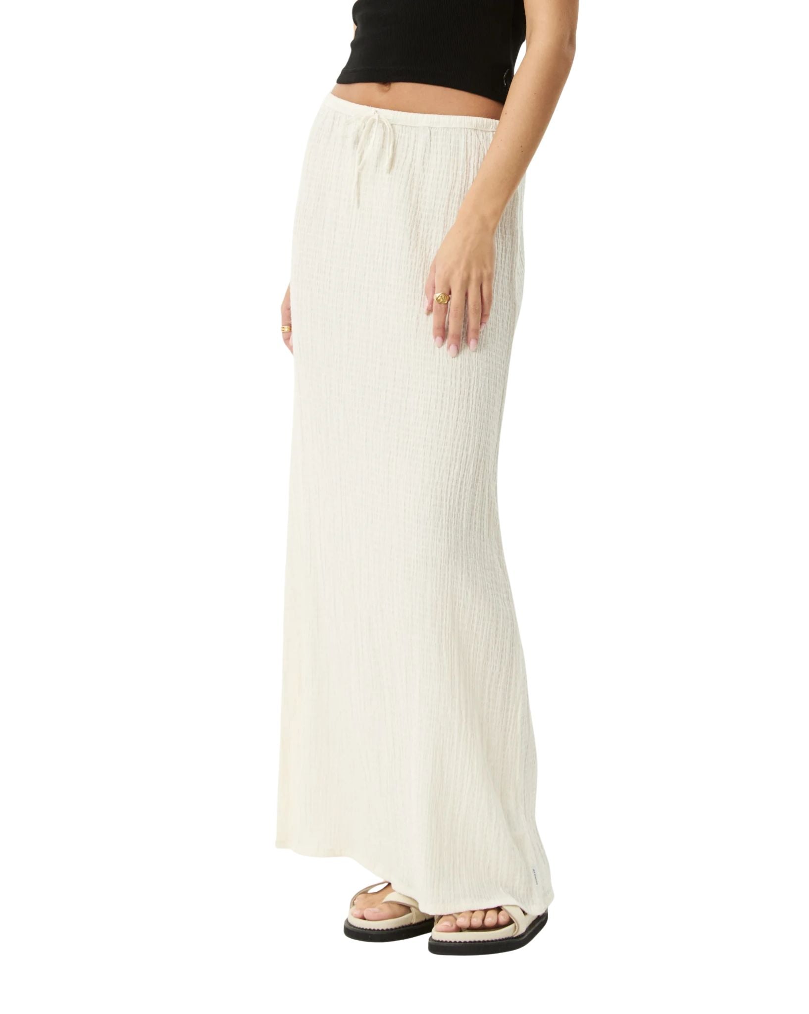 Afends Focus - Hemp Seersucker Maxi Skirt