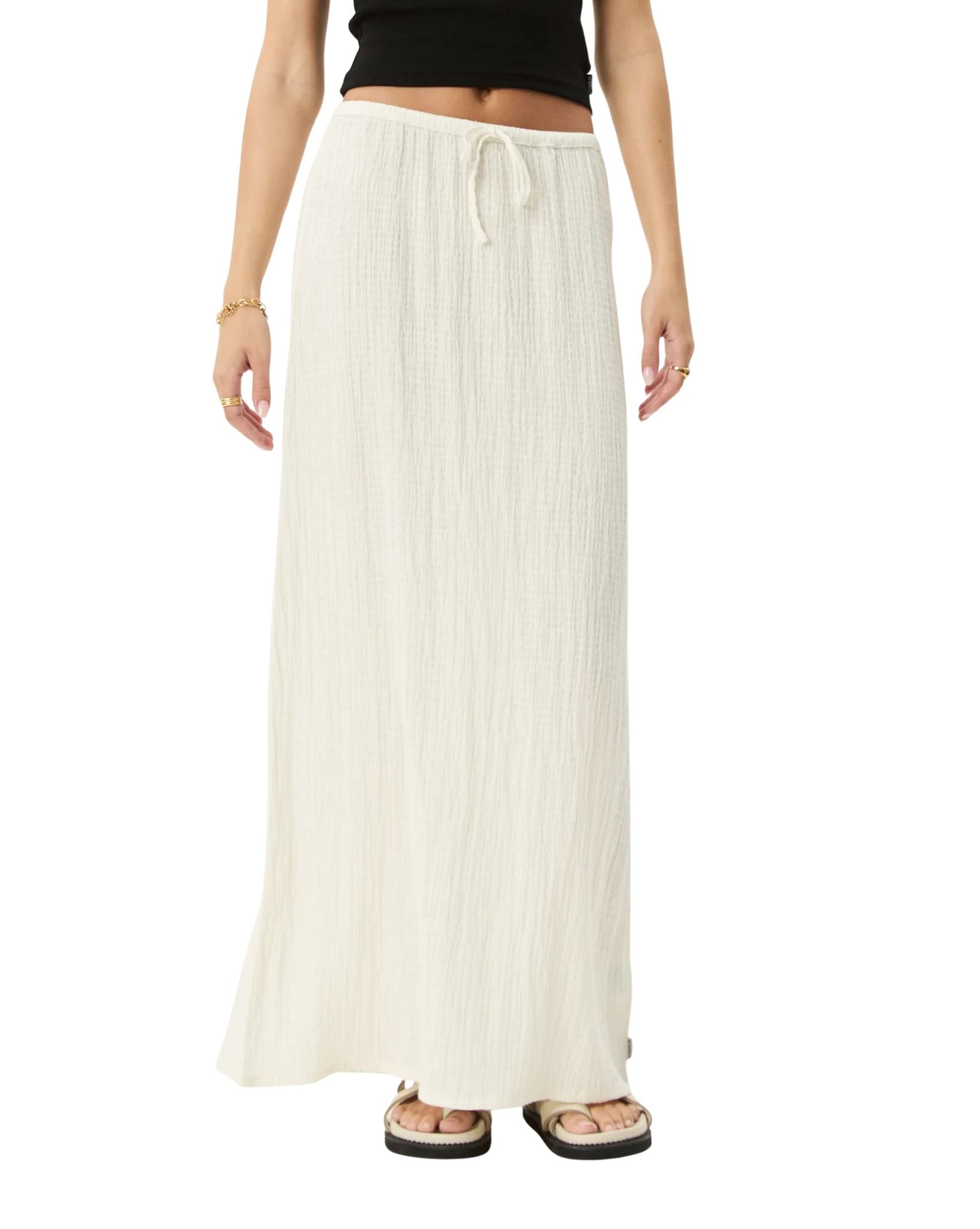 Afends Focus - Hemp Seersucker Maxi Skirt