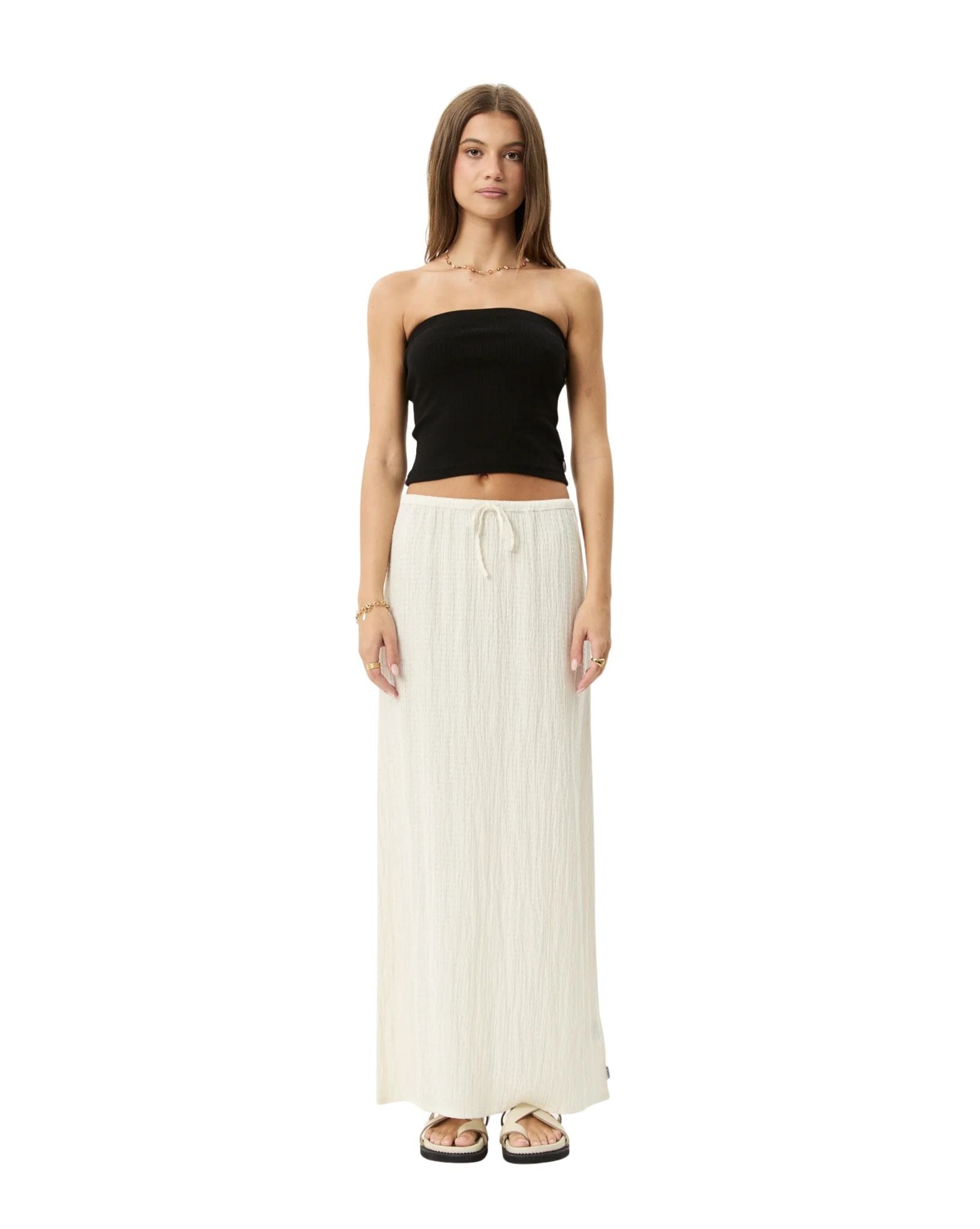 Afends Focus - Hemp Seersucker Maxi Skirt