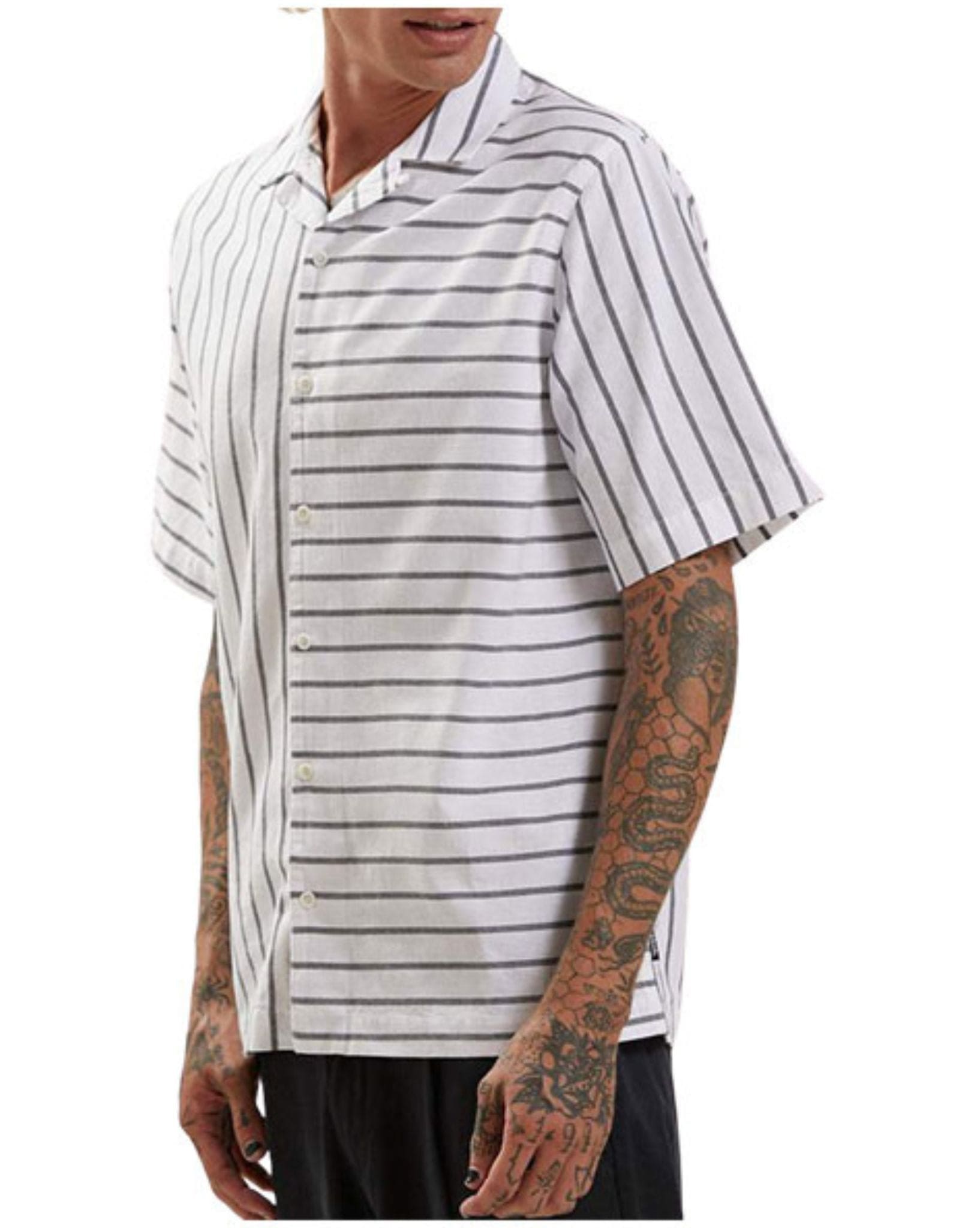 Afends Ladera Unisex Cuban Short Sleeve Shirt - White