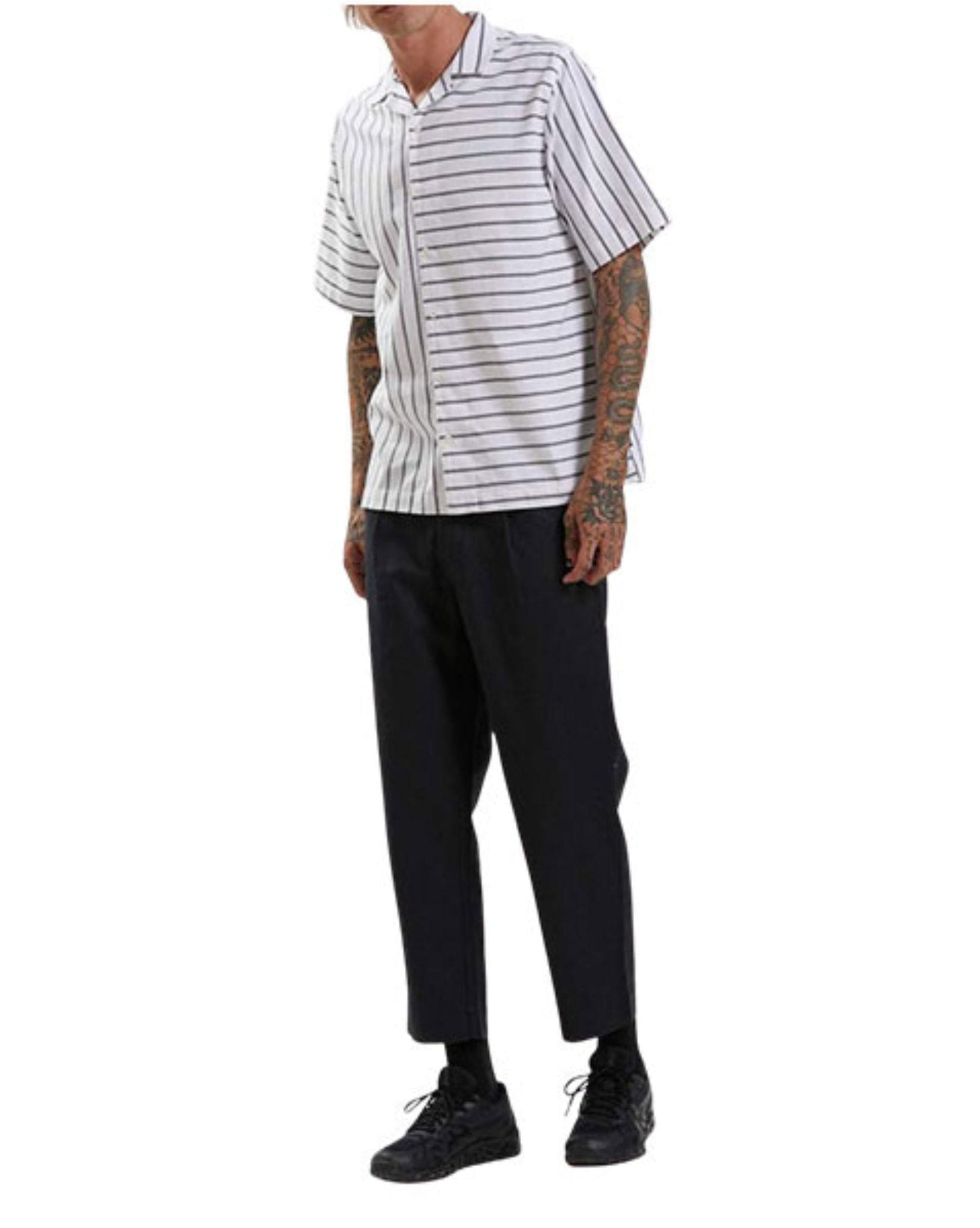 Afends Ladera Unisex Cuban Short Sleeve Shirt - White