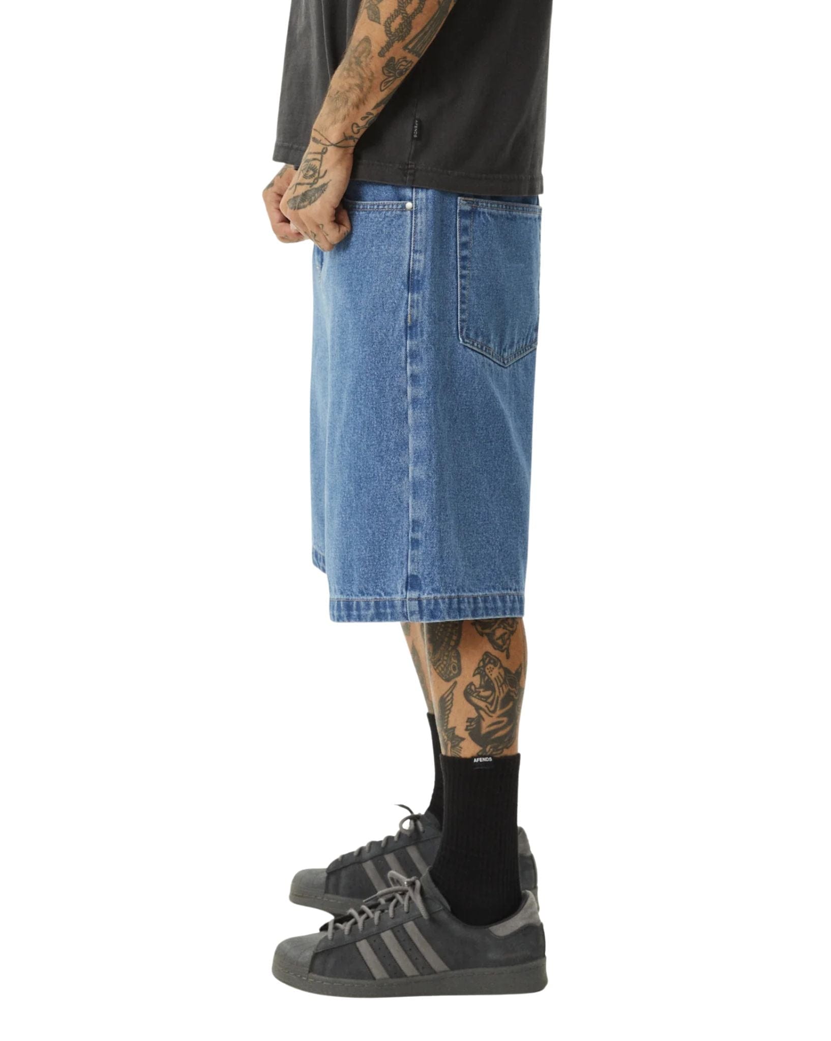 Afends Lil C  Denim Baggy Fit Short 22 Inch