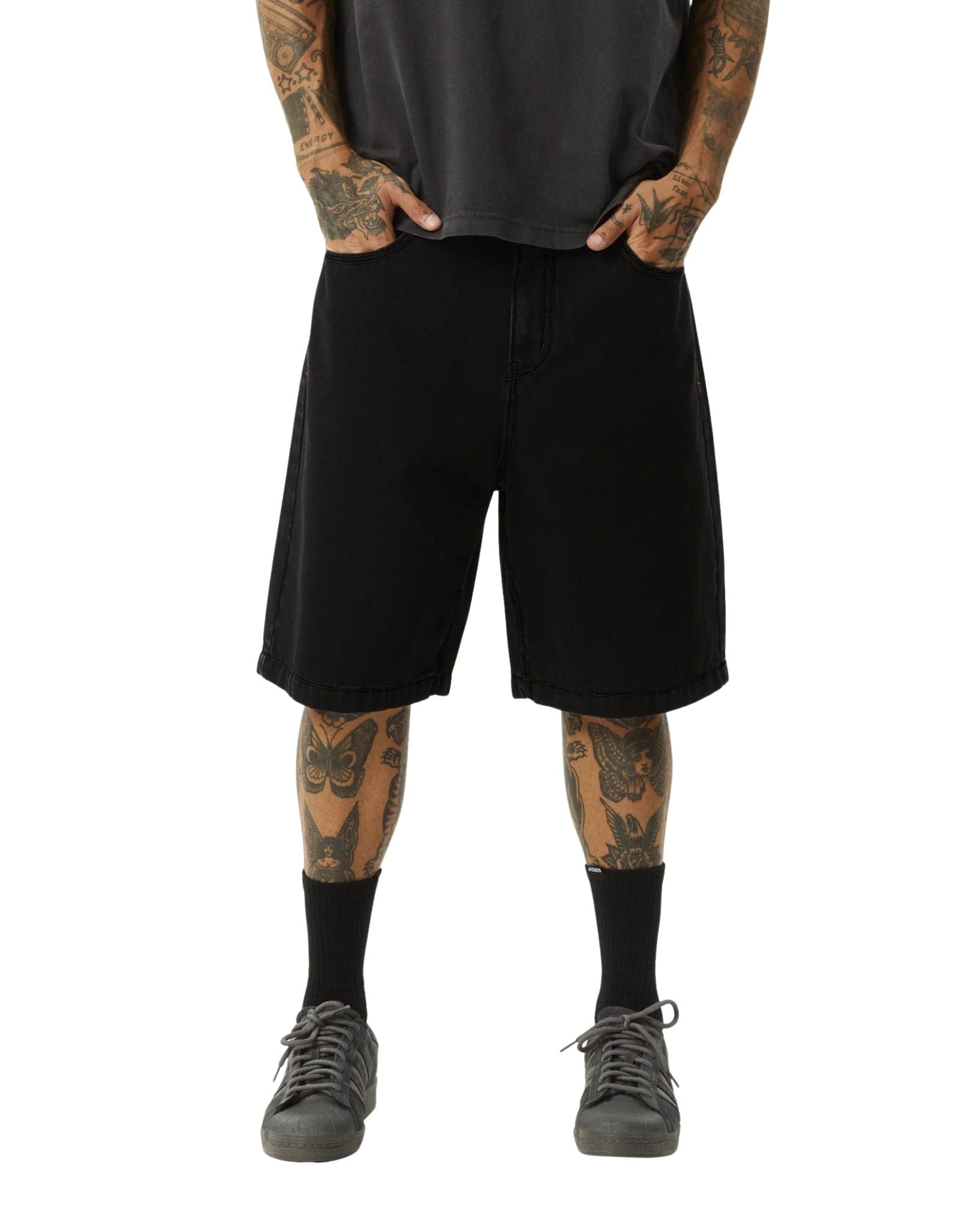 Afends Lil C - Denim Baggy Short 22"