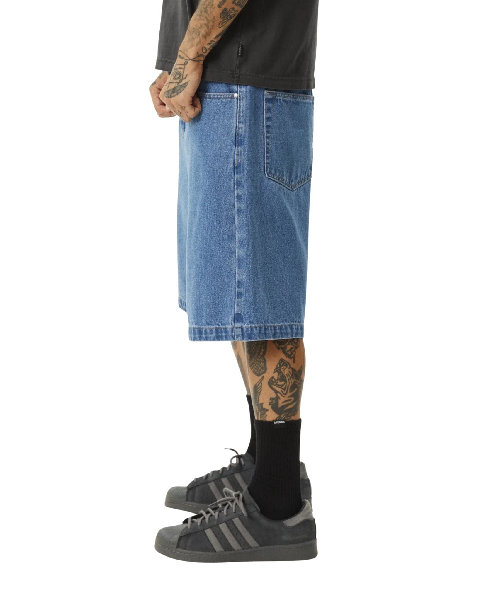 Afends Lil C - Denim Baggy Short 22"