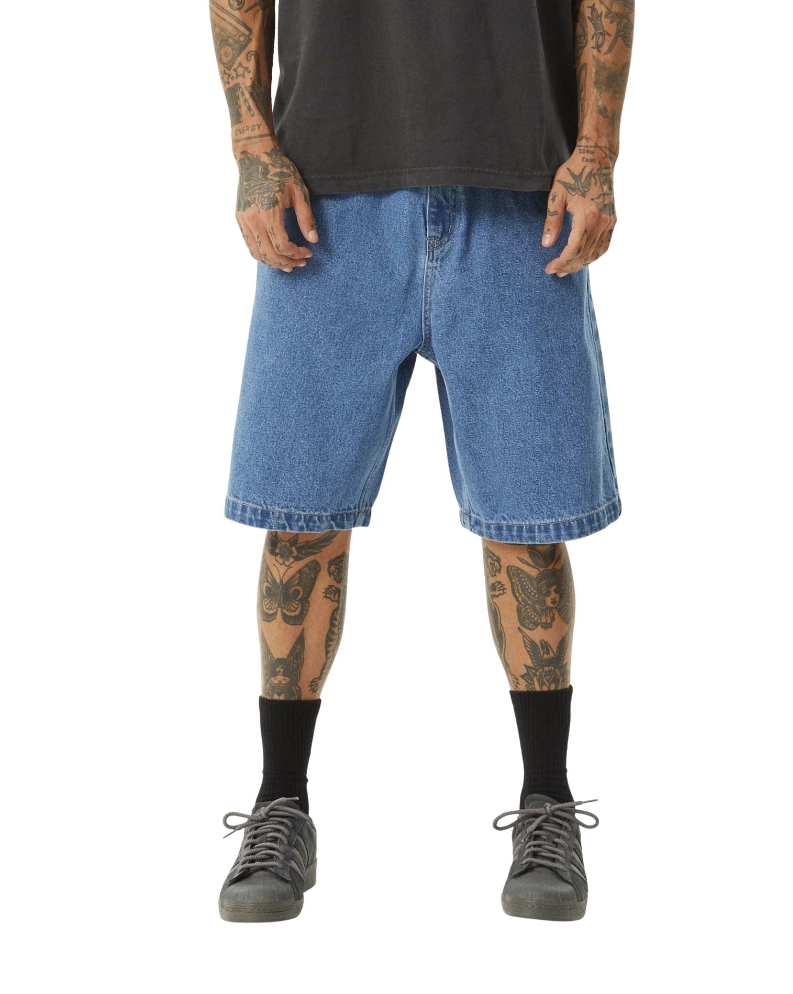 Afends Lil C - Denim Baggy Short 22"