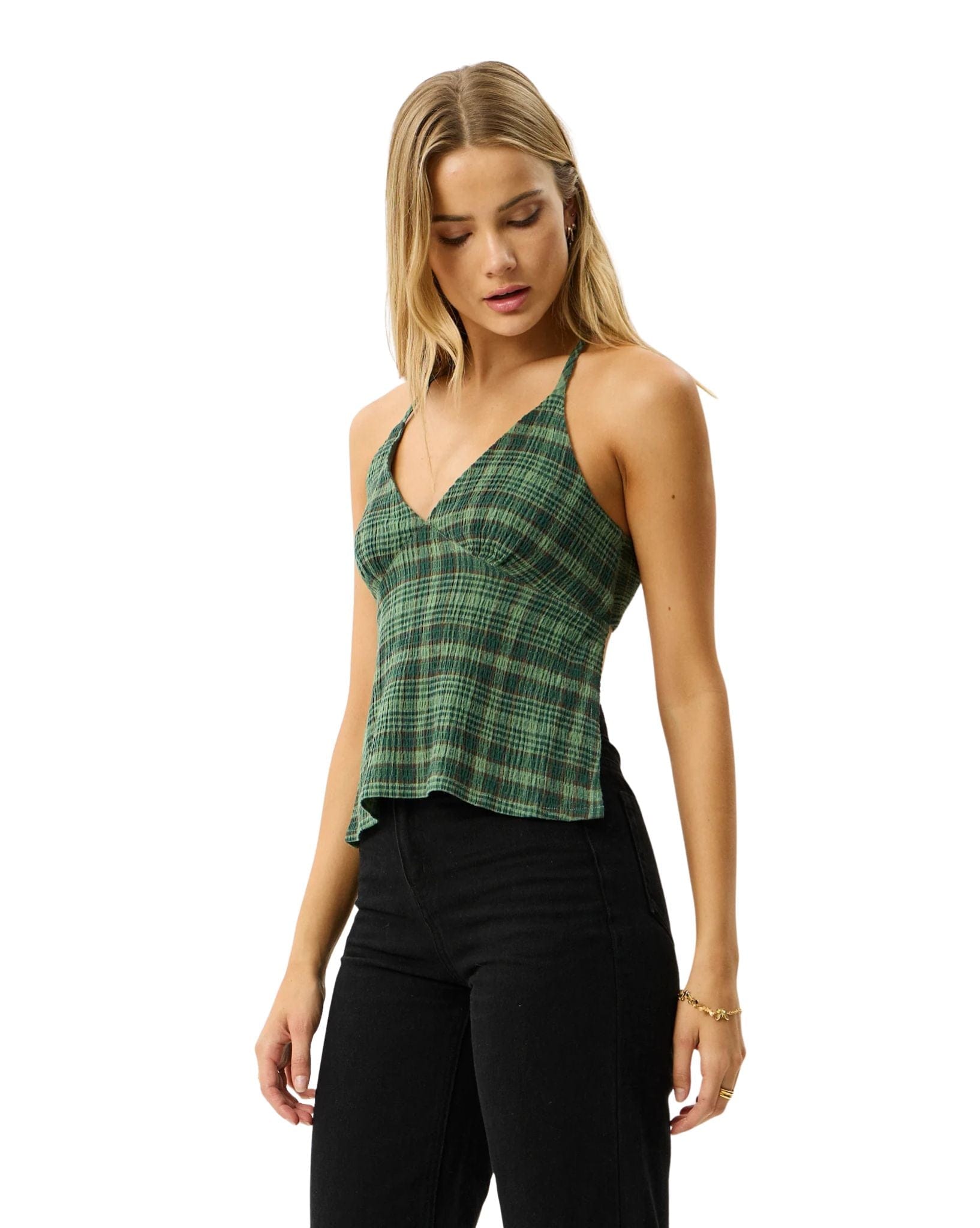 Afends Lonnie Strappy - Hemp Seersucker Top