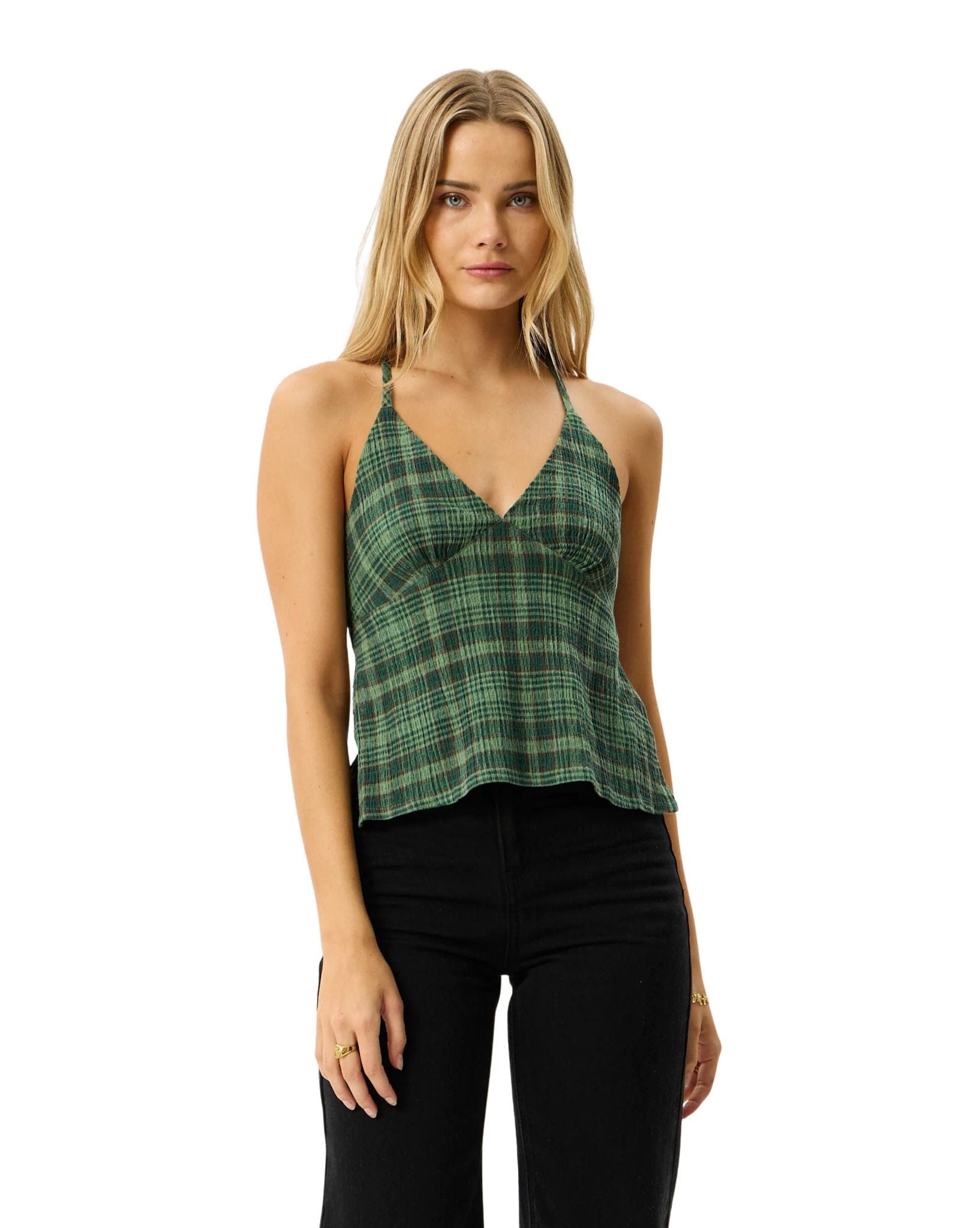Afends Lonnie Strappy - Hemp Seersucker Top