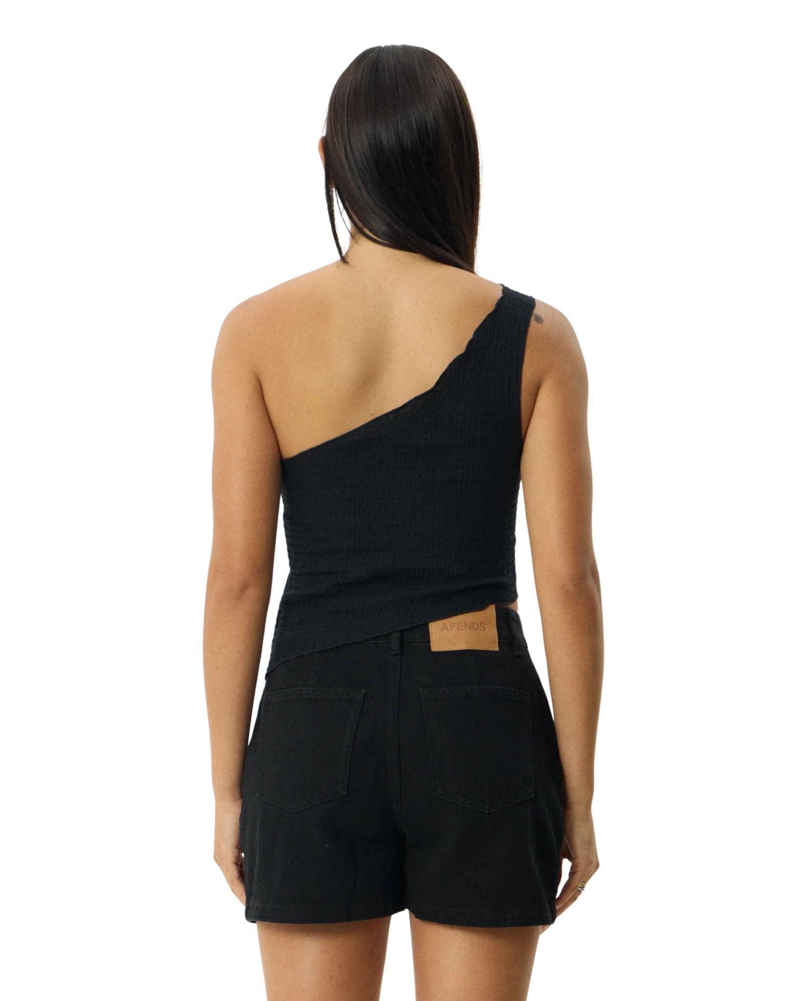 Afends Marina - Hemp Seersucker One Shoulder Top