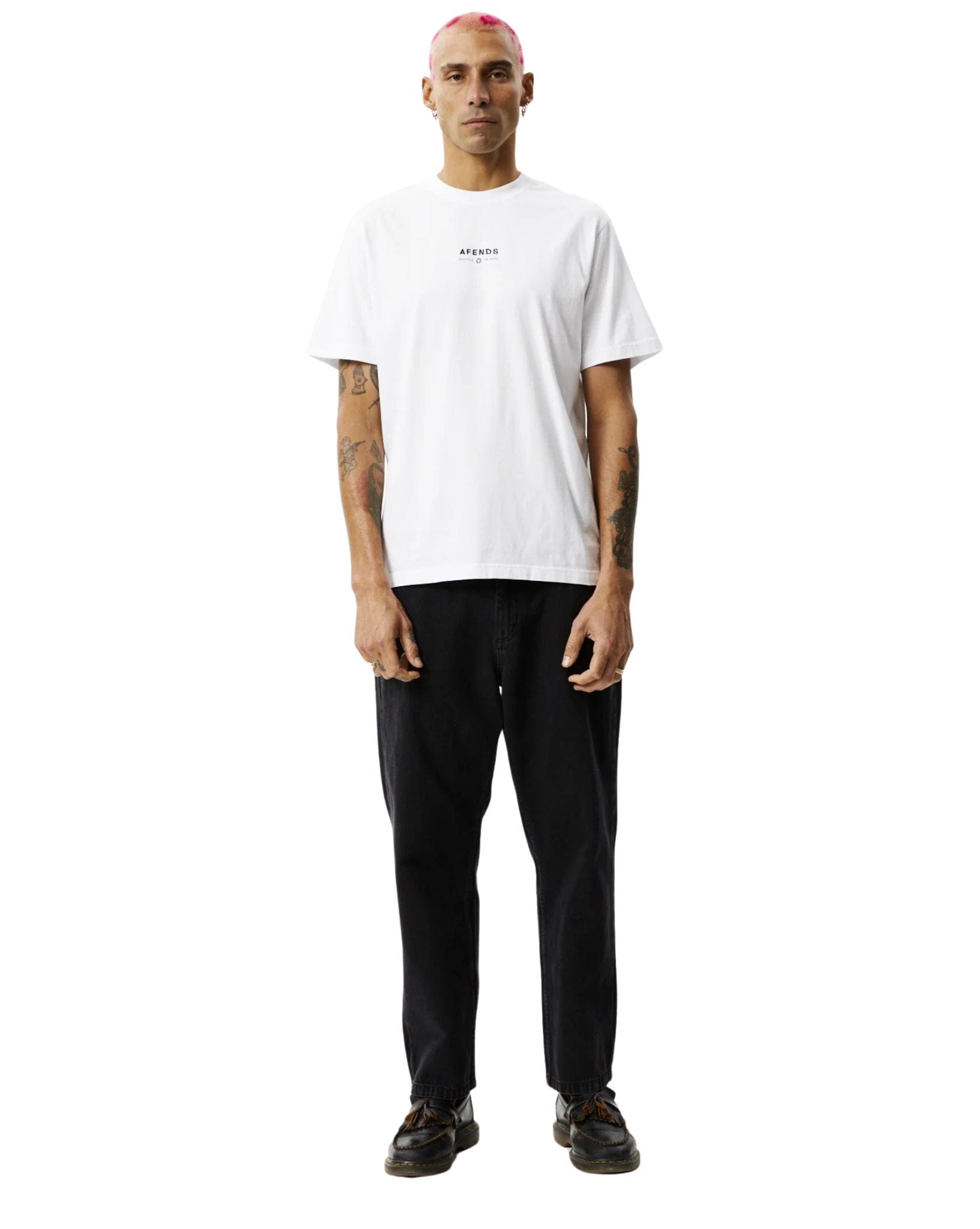 Afends Mens Calico Recycled Retro Logo T-Shirt