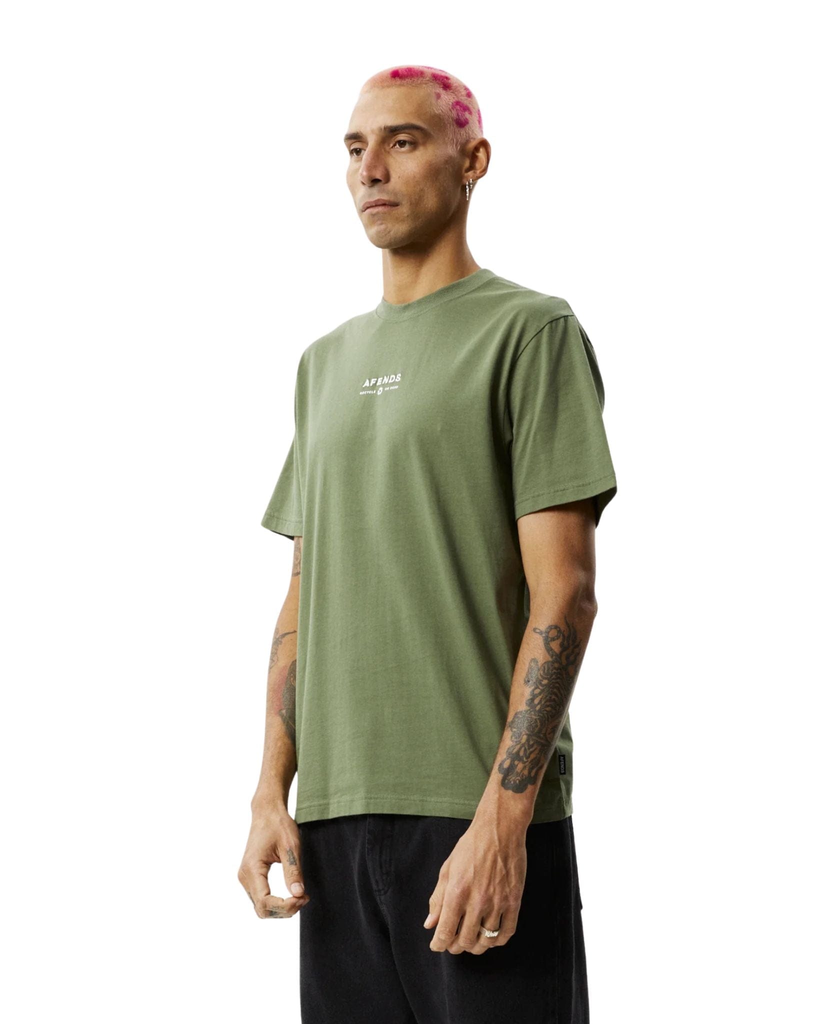 Afends Mens Calico Recycled Retro Logo T-Shirt