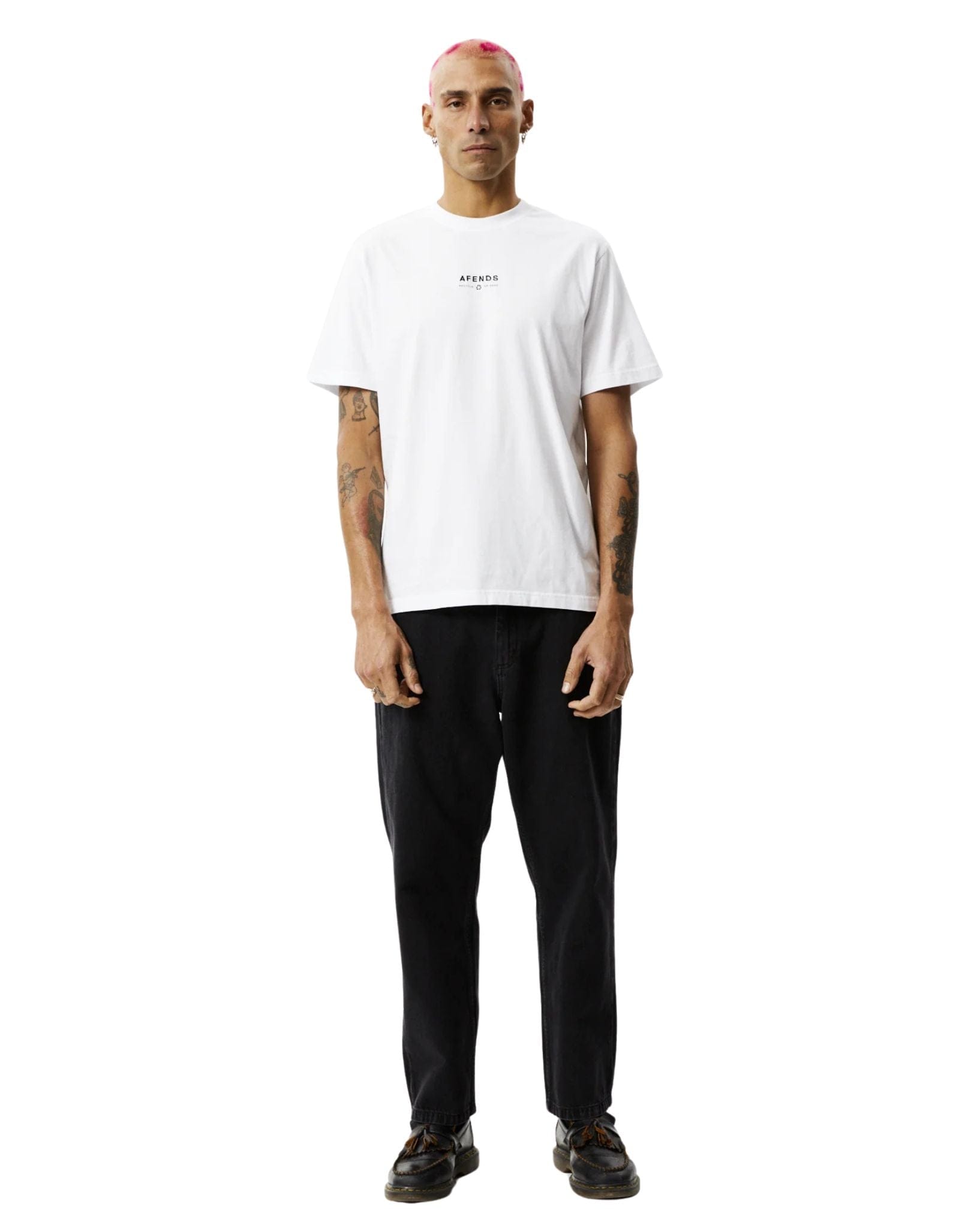 Afends Mens Calico Recycled Retro Logo T-Shirt