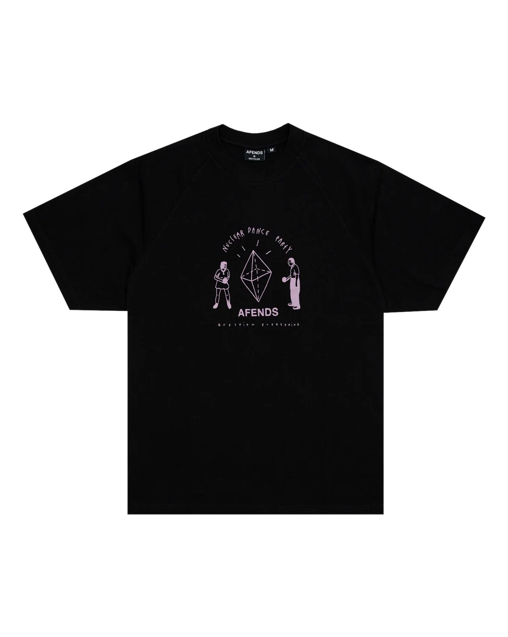 Afends Mens Dance Party Raglan Boxy Fit Tee - Black
