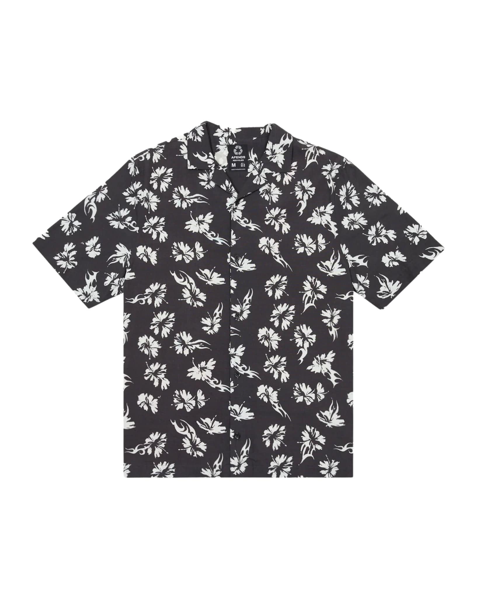 Afends Mens Hibiscus Cuban Shirt - Black
