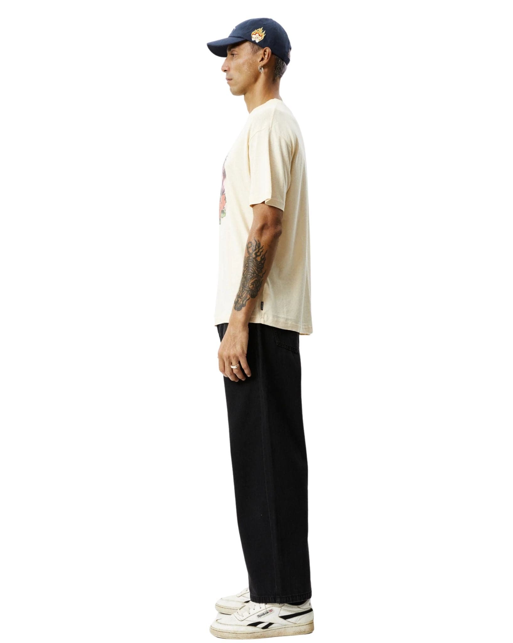 Afends Mens Holiday Graphic Boxy  T-Shirt - Sand